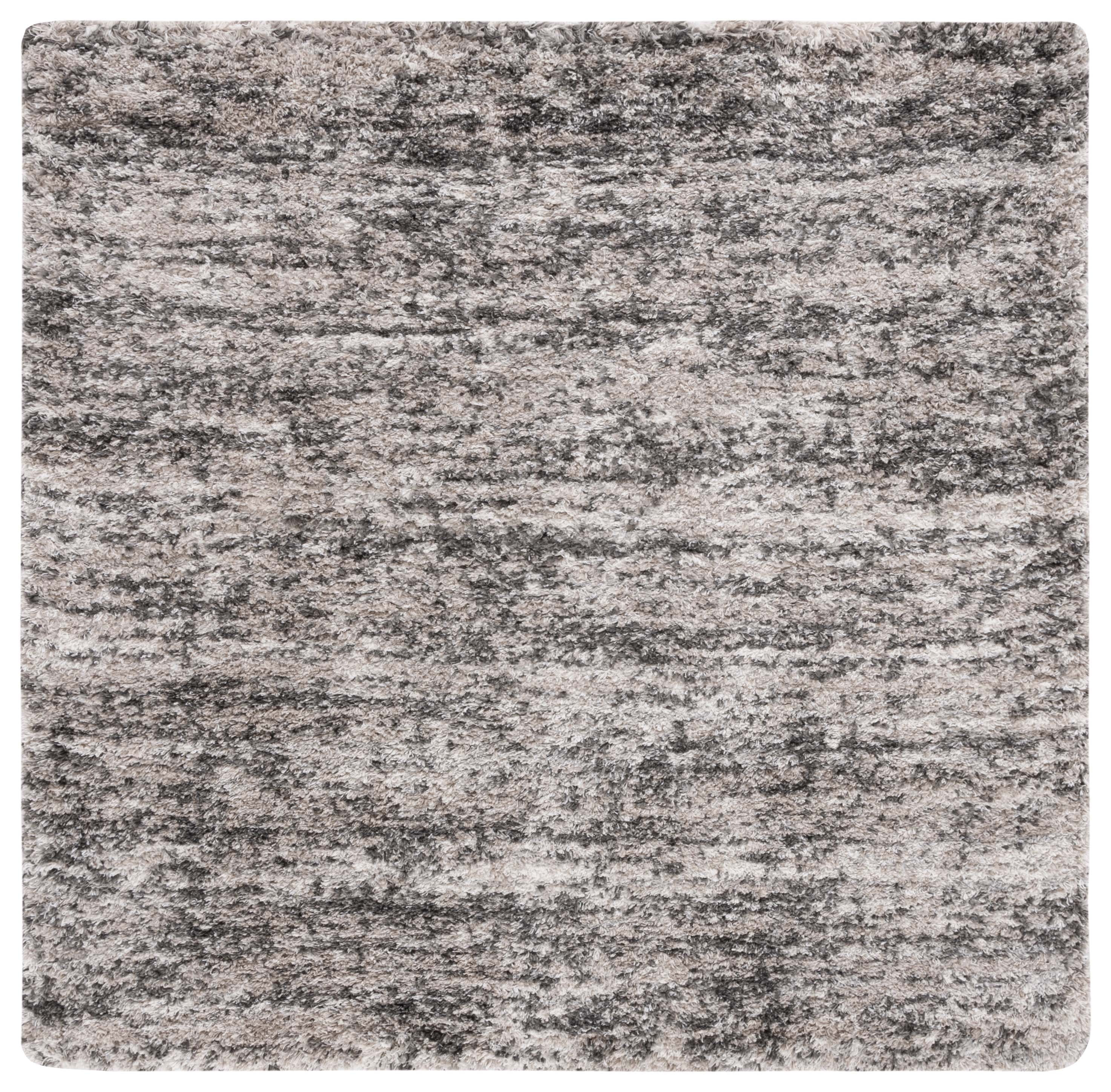 SAFAVIEH Iceland Hannah Abstract Shag Area Rug, Cream/Grey, 4' x 4' Square