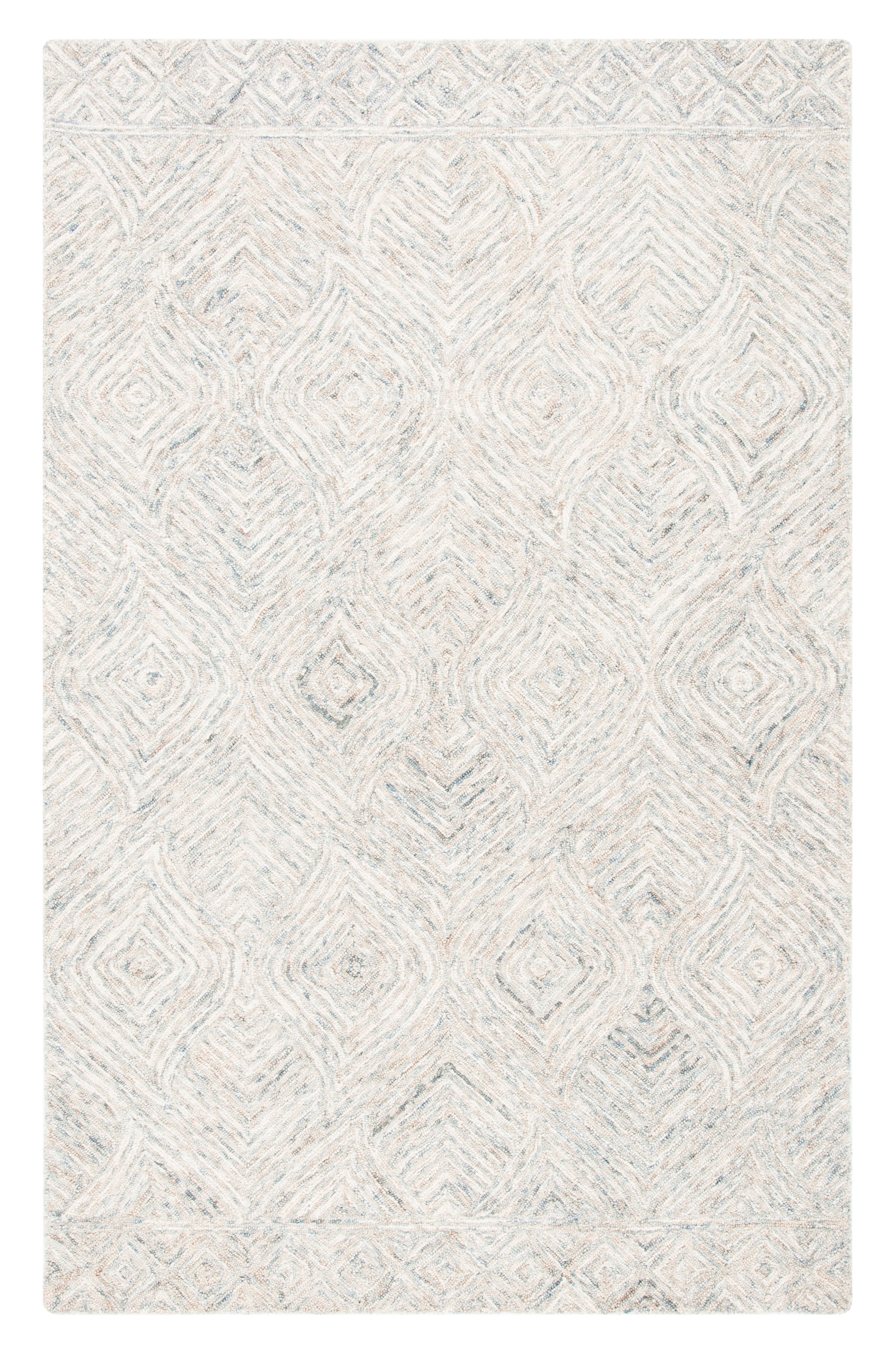 SAFAVIEH Ikat Hartley Geometric Wool Area Rug, Beige/Grey, 5' x 8'