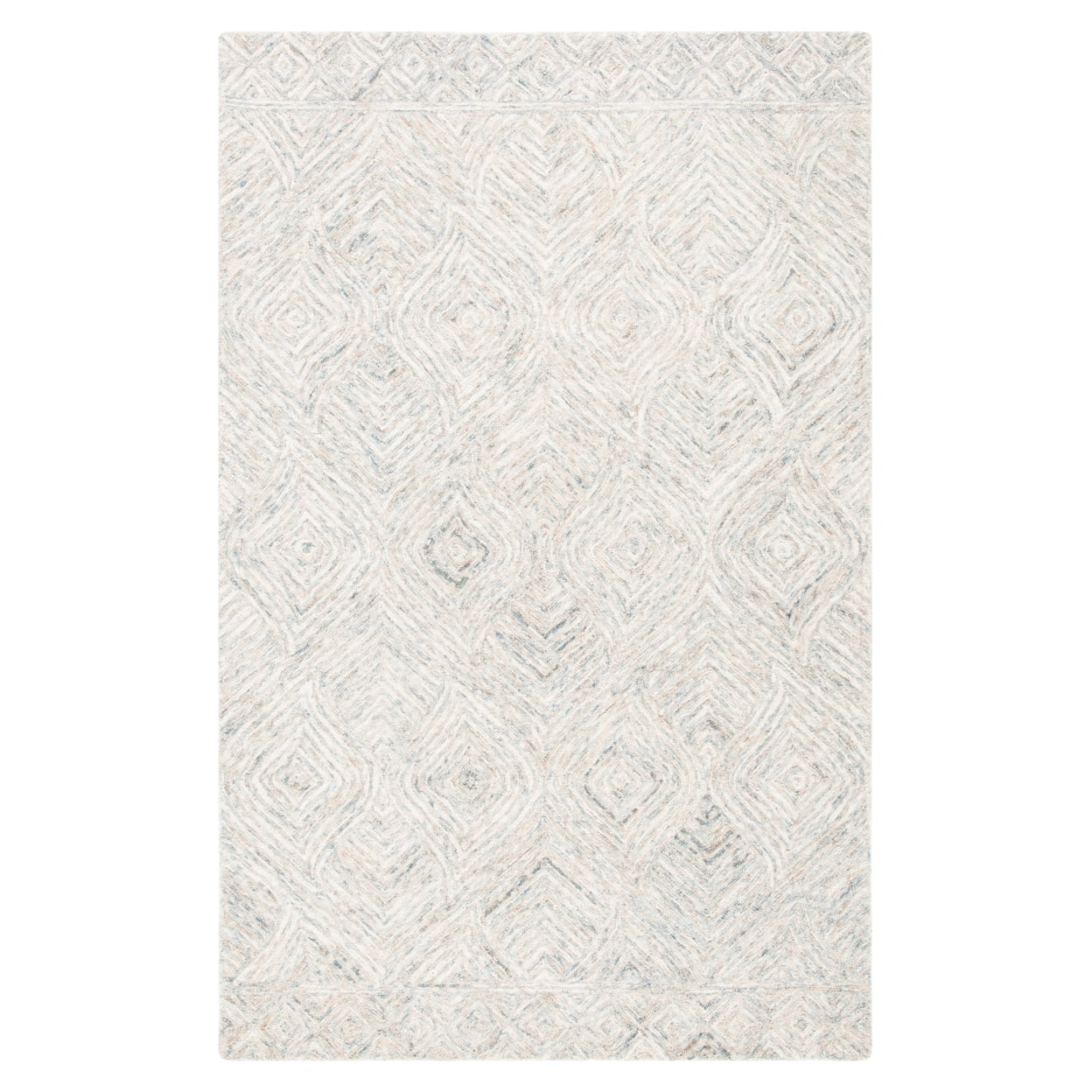 SAFAVIEH Ikat Hartley Geometric Wool Area Rug, Beige/Grey, 5' x 8'