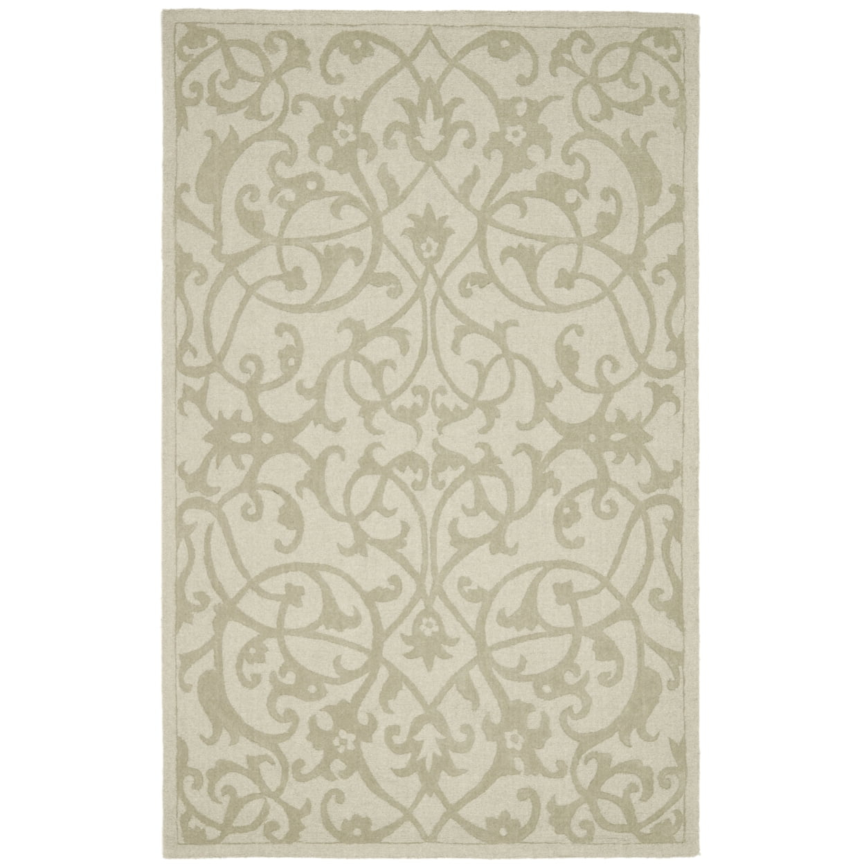 SAFAVIEH Impressions Clarisse Geometric Wool Area Rug, Sage, 4' x 6'