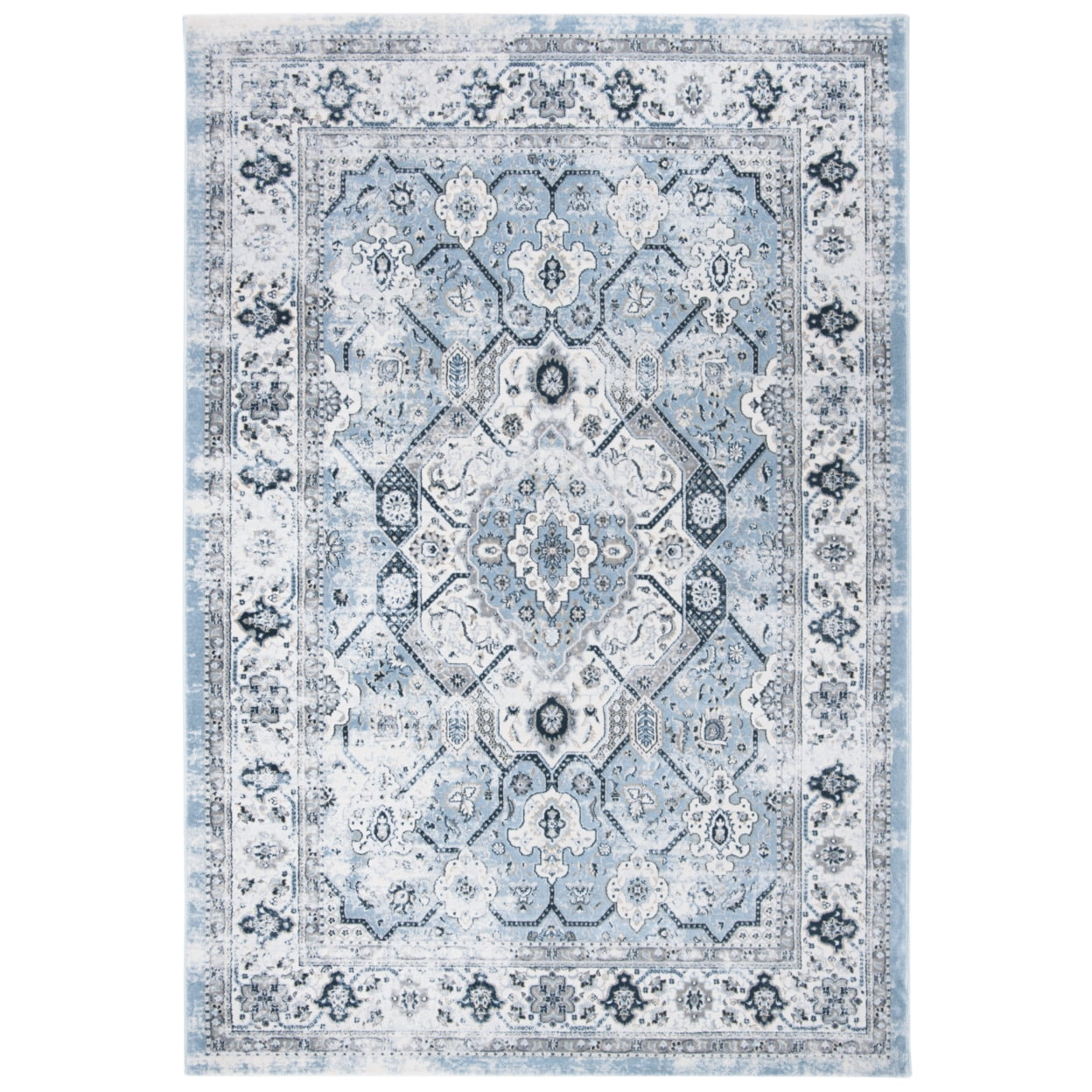SAFAVIEH Isabella Collection ISA916M Blue / Creme Rug