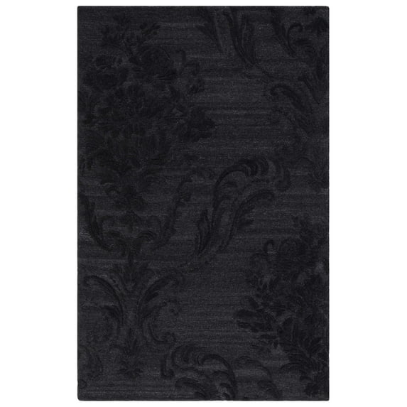 SAFAVIEH Jardin Salome Leaves Area Rug, Black, 5' x 8'