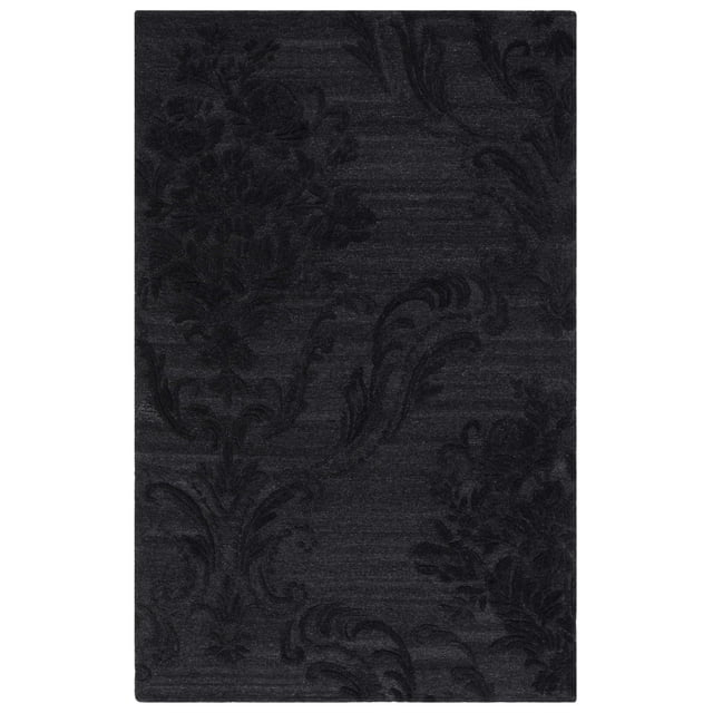 SAFAVIEH Jardin Salome Leaves Area Rug, Black, 5' x 8'