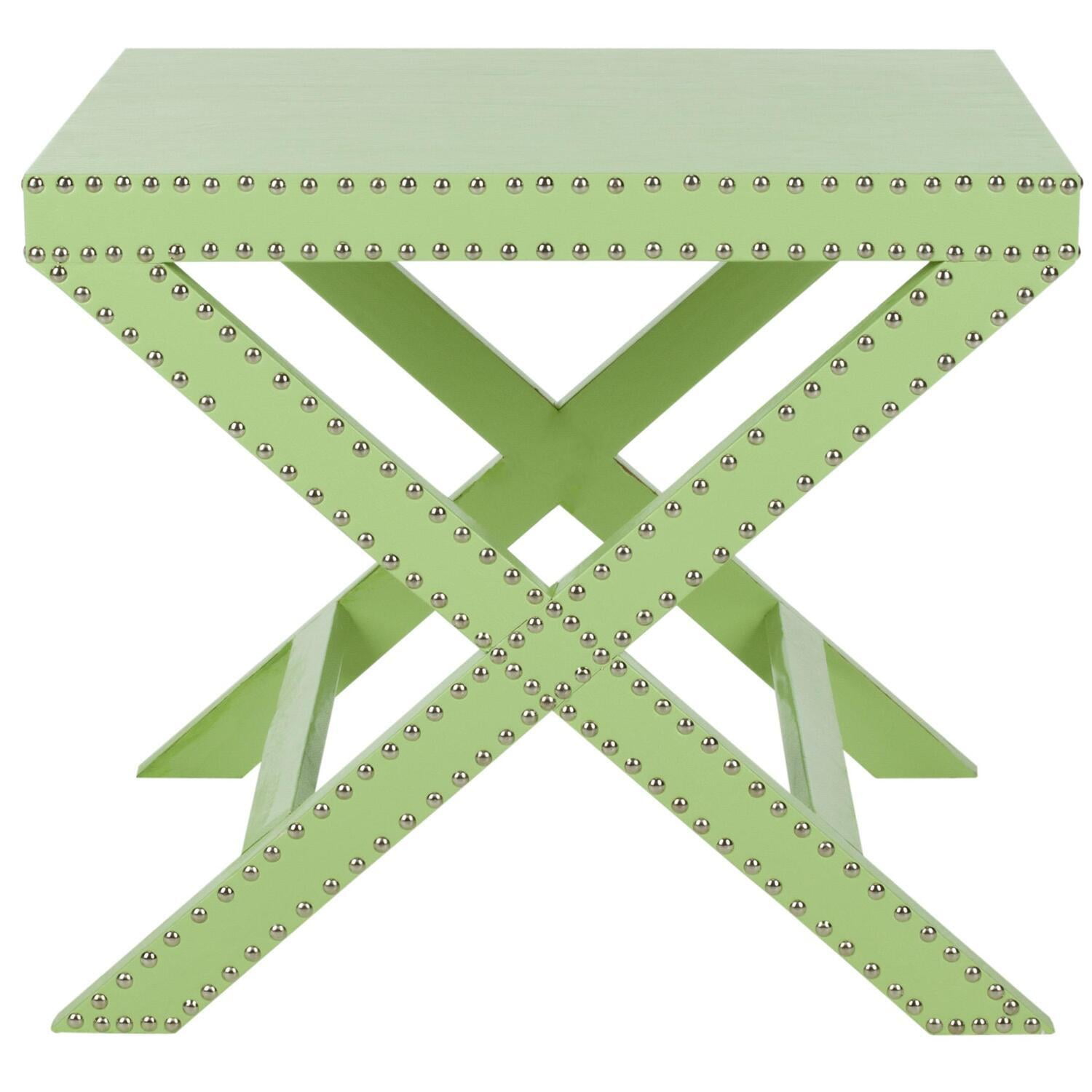 SAFAVIEH Jeanine Contemporary X End Accent Table, Light Green