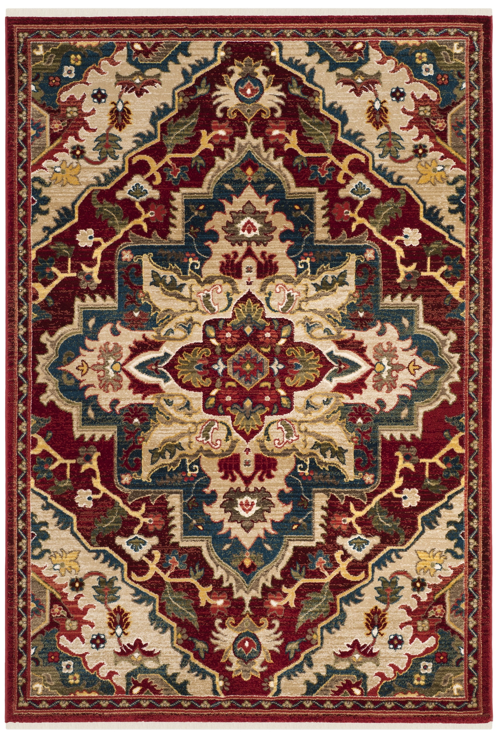 Kashan KSN304 Power Loomed Accent Rug - Red/Beige - 3'3"x4'10" - Safavieh.