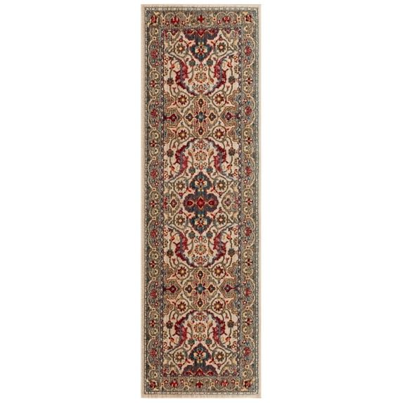 SAFAVIEH Kashan Vincent Oriental Runner Rug, Ivory/Taupe, 2'6" x 10'