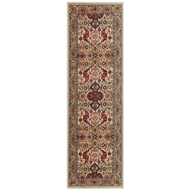 SAFAVIEH Kashan Vincent Oriental Runner Rug, Ivory/Taupe, 2'6" x 10'