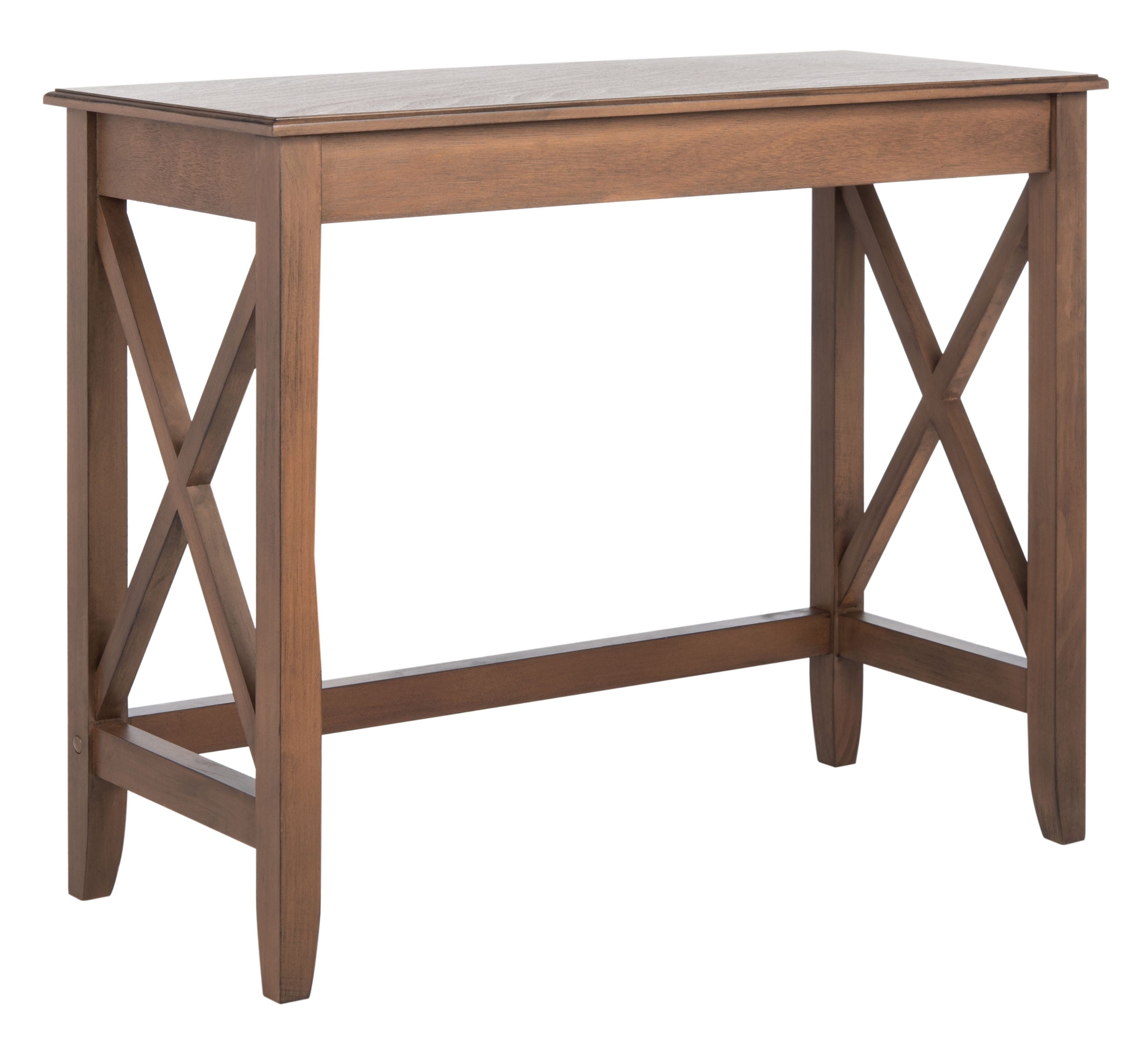 SAFAVIEH Kaytee Solid Retro X Side Writing Desk, Brown
