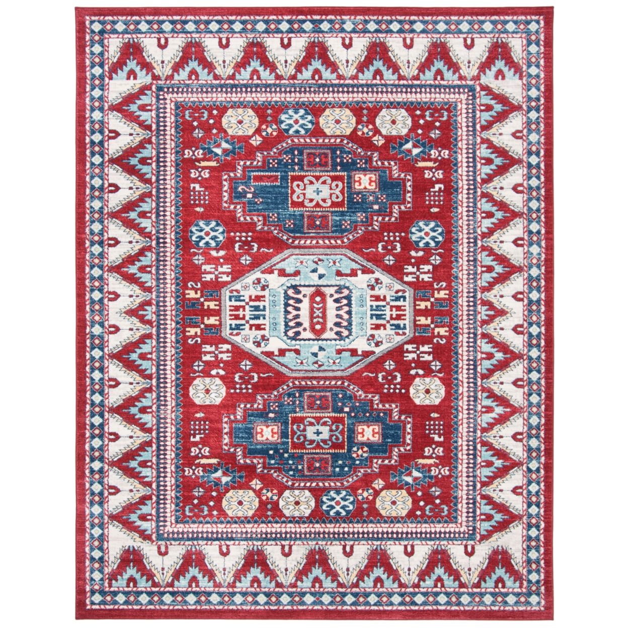 SAFAVIEH Kazak Collection KZK118R Red / Blue Rug