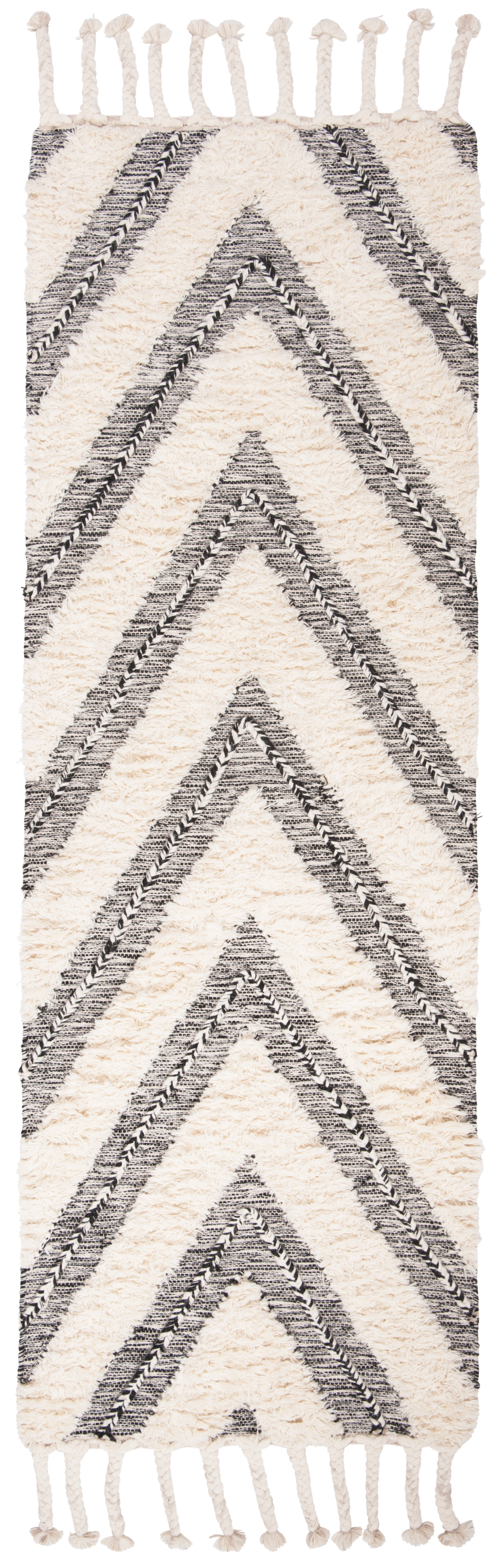 Kenya KNY901 Hand Knotted Runner Rug - Black/Ivory - 2'3"x6' - Safavieh.