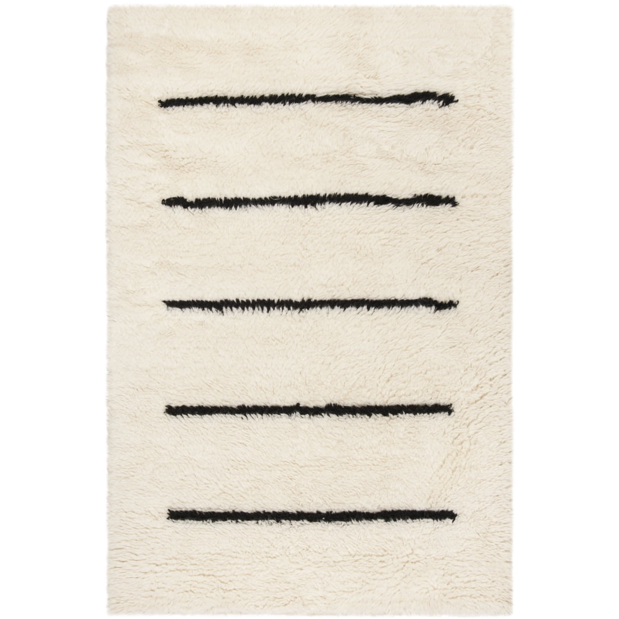 SAFAVIEH Kenya Siomha Striped Area Rug, Ivory/Black, 3' x 5'