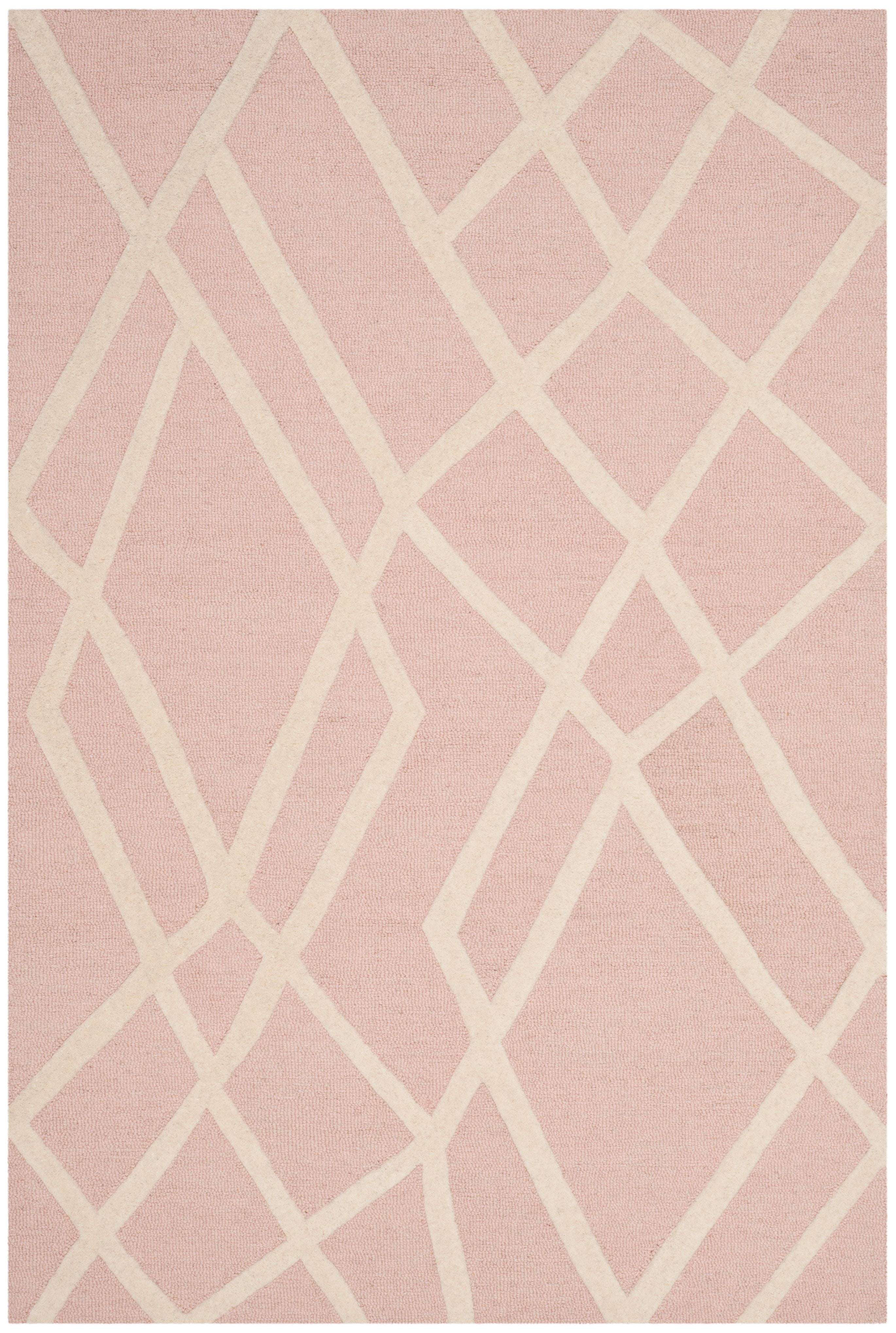 SAFAVIEH Kids Abstract Wool Area Rug, Pink/Ivory, 3' x 5'