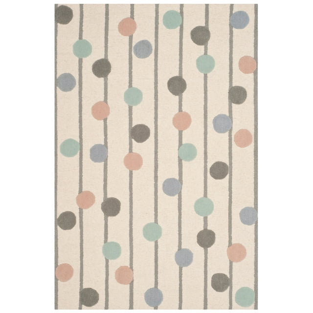 SAFAVIEH Kids Confetti Wool Area Rug, Ivory/Multi, 3' x 5'