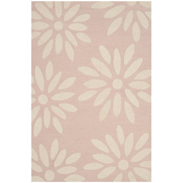 SAFAVIEH Kids Daisy Flowers Wool Area Rug, Pink/Ivory, 3' x 5'
