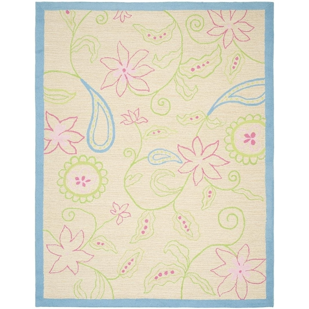 SAFAVIEH Kids Deandre Floral Area Rug, Ivory/Blue, 5' x 8'