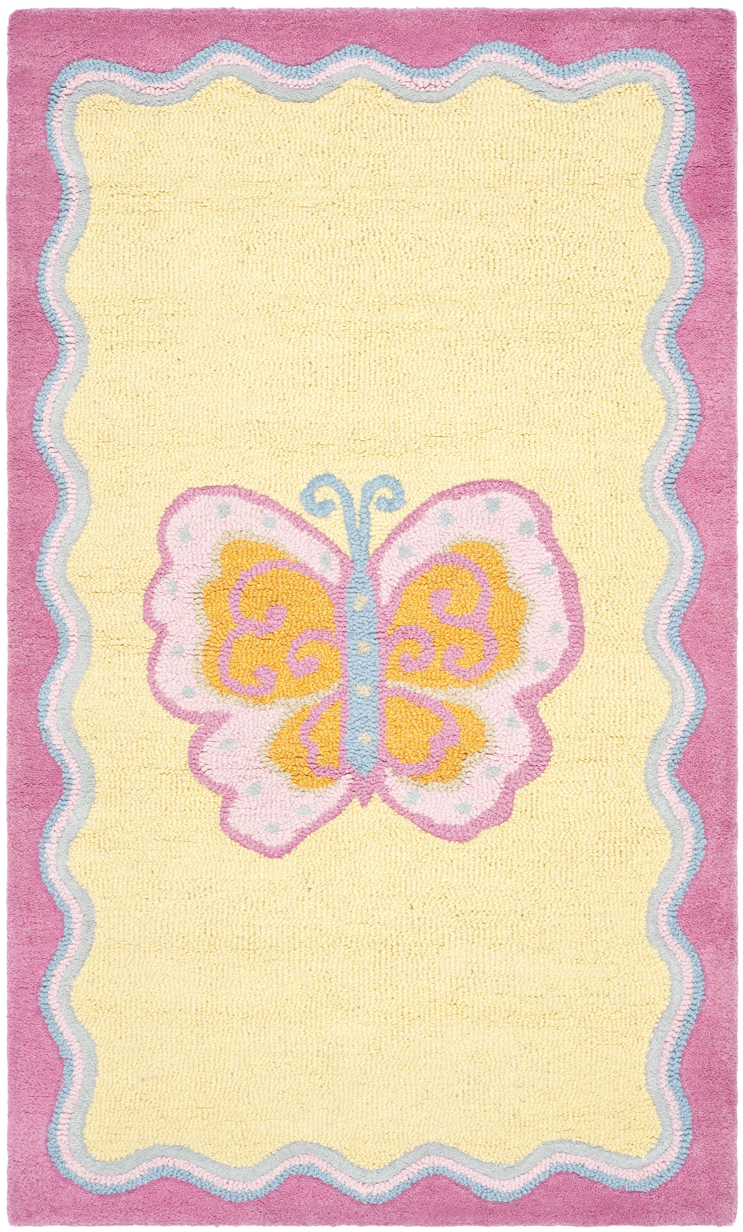 SAFAVIEH Kids Jazmyn Butterflies Area Rug, Multi/Pink, 2' x 3'