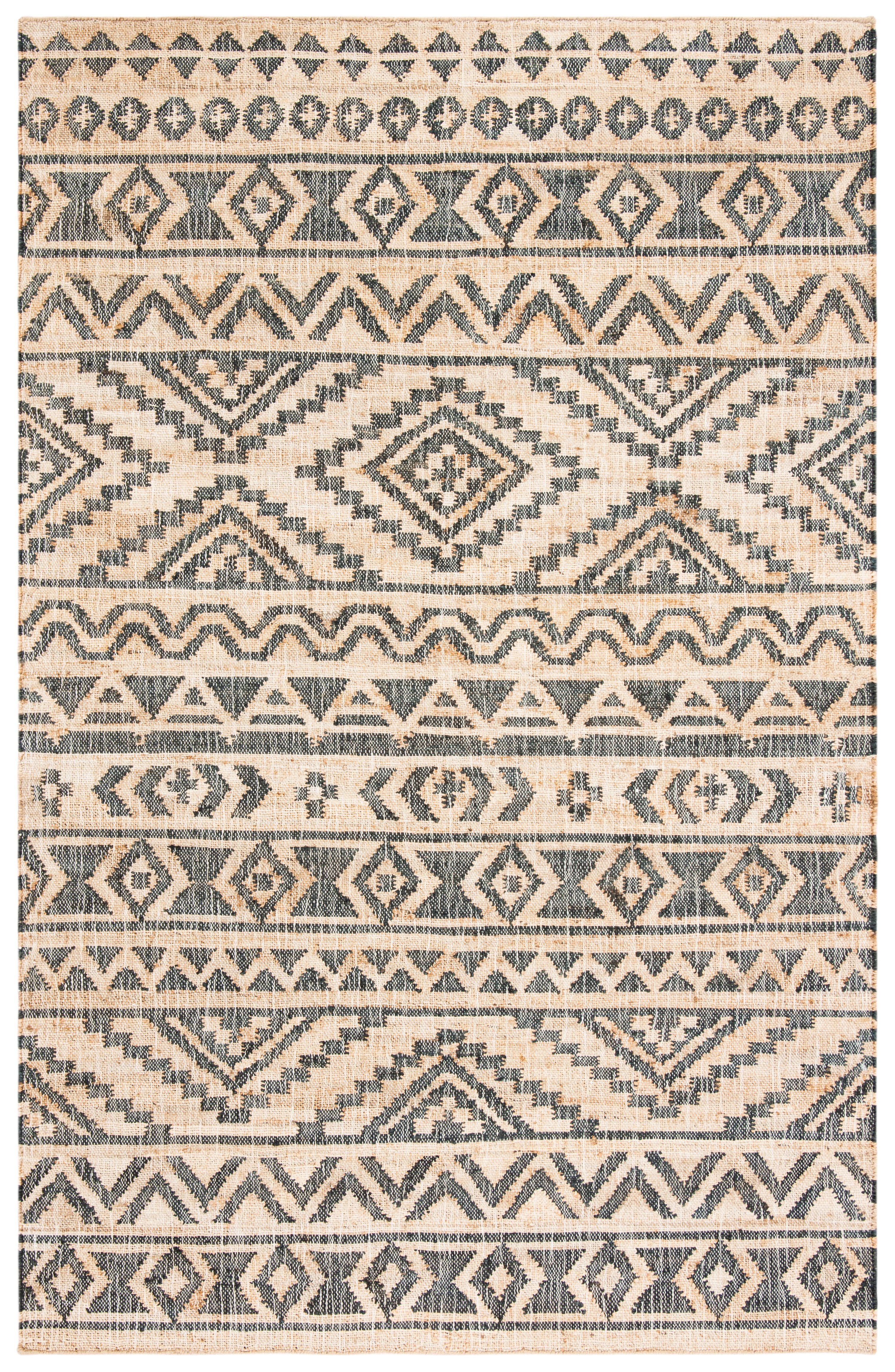 SAFAVIEH Kilim Jaylee Geometric Area Rug, Natural/Charcoal, 3' x 5'