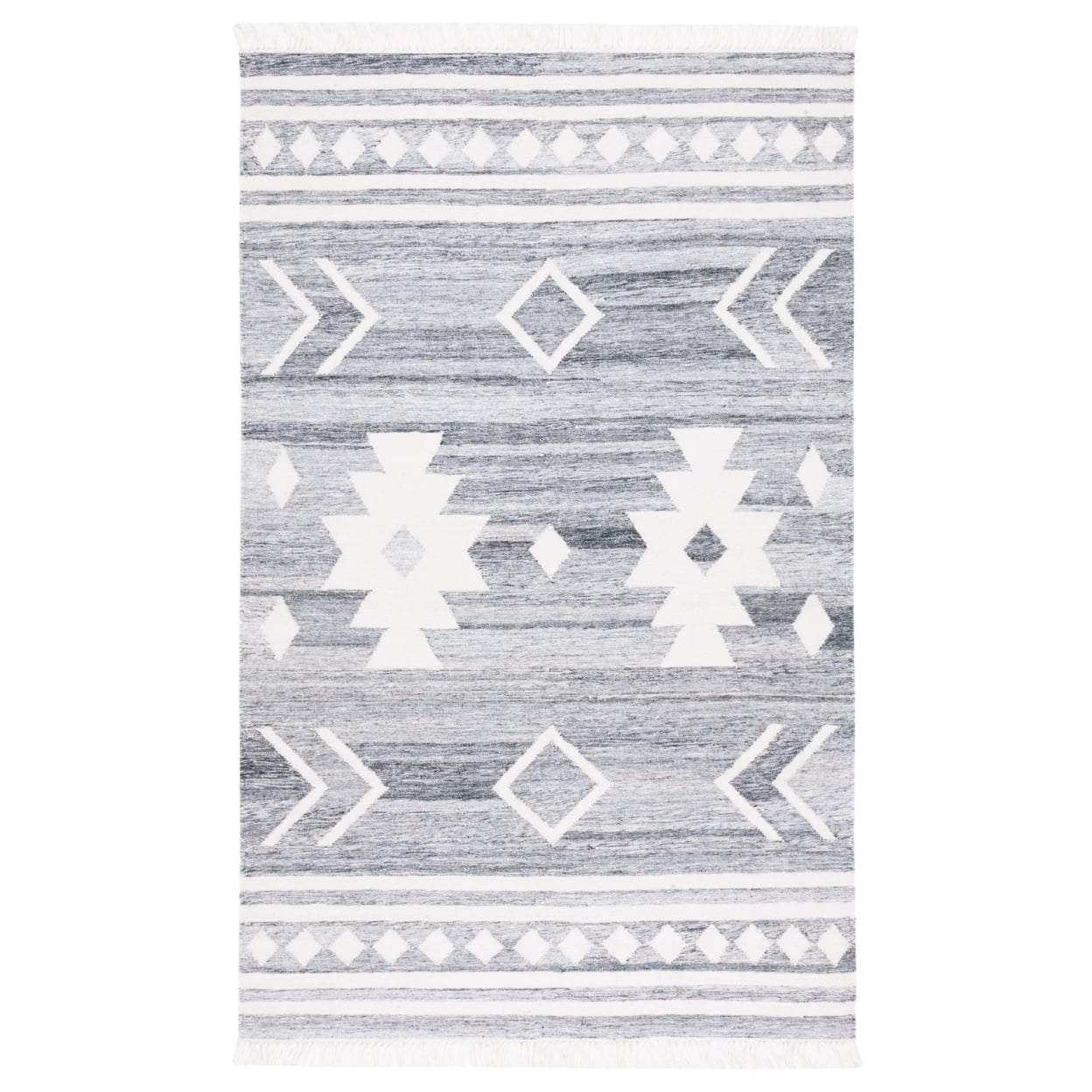 SAFAVIEH Kilim Torma Zig Zag Wool Area Rug, Beige/Black, 3' x 5'