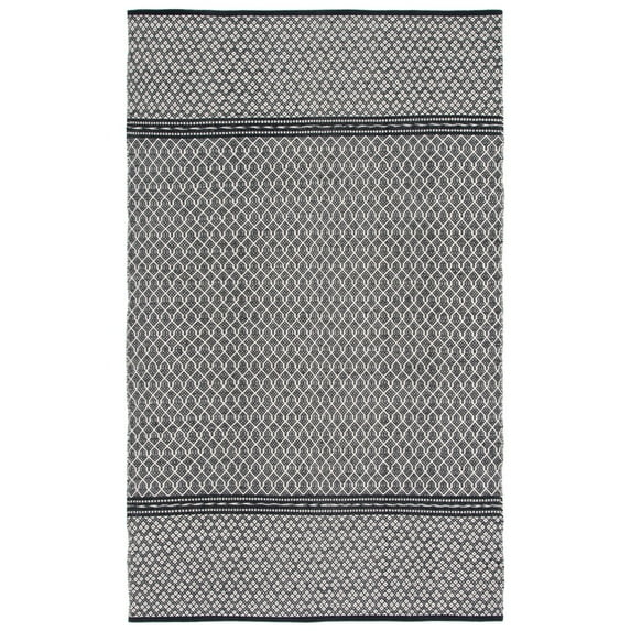 SAFAVIEH Kilim Kadri Geometric Cotton Area Rug, Black/Ivory, 9' x 12'