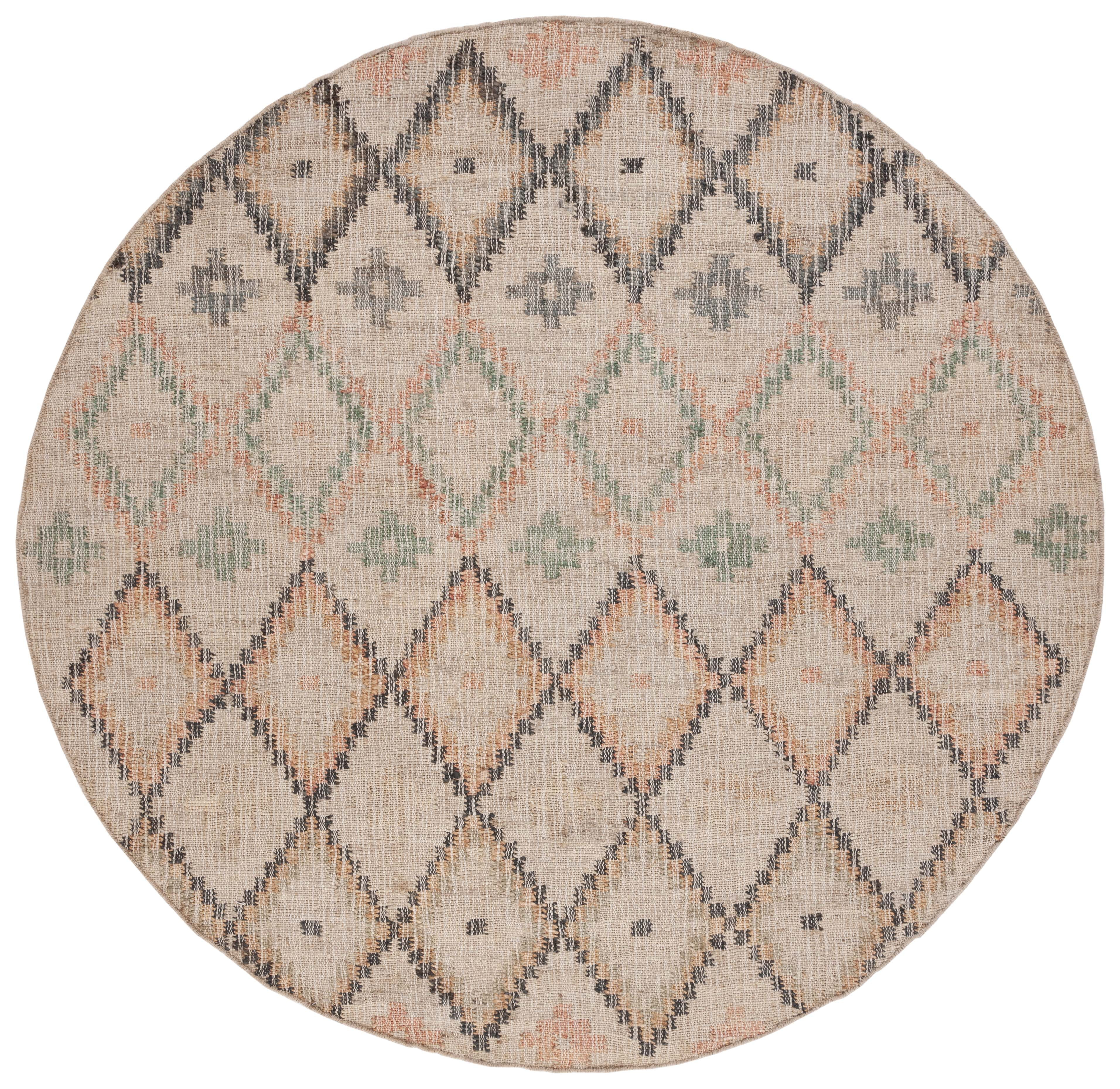 Kilim KLM753 Hand Loomed Area Rug - Beige/Gold - 5' round - Safavieh.