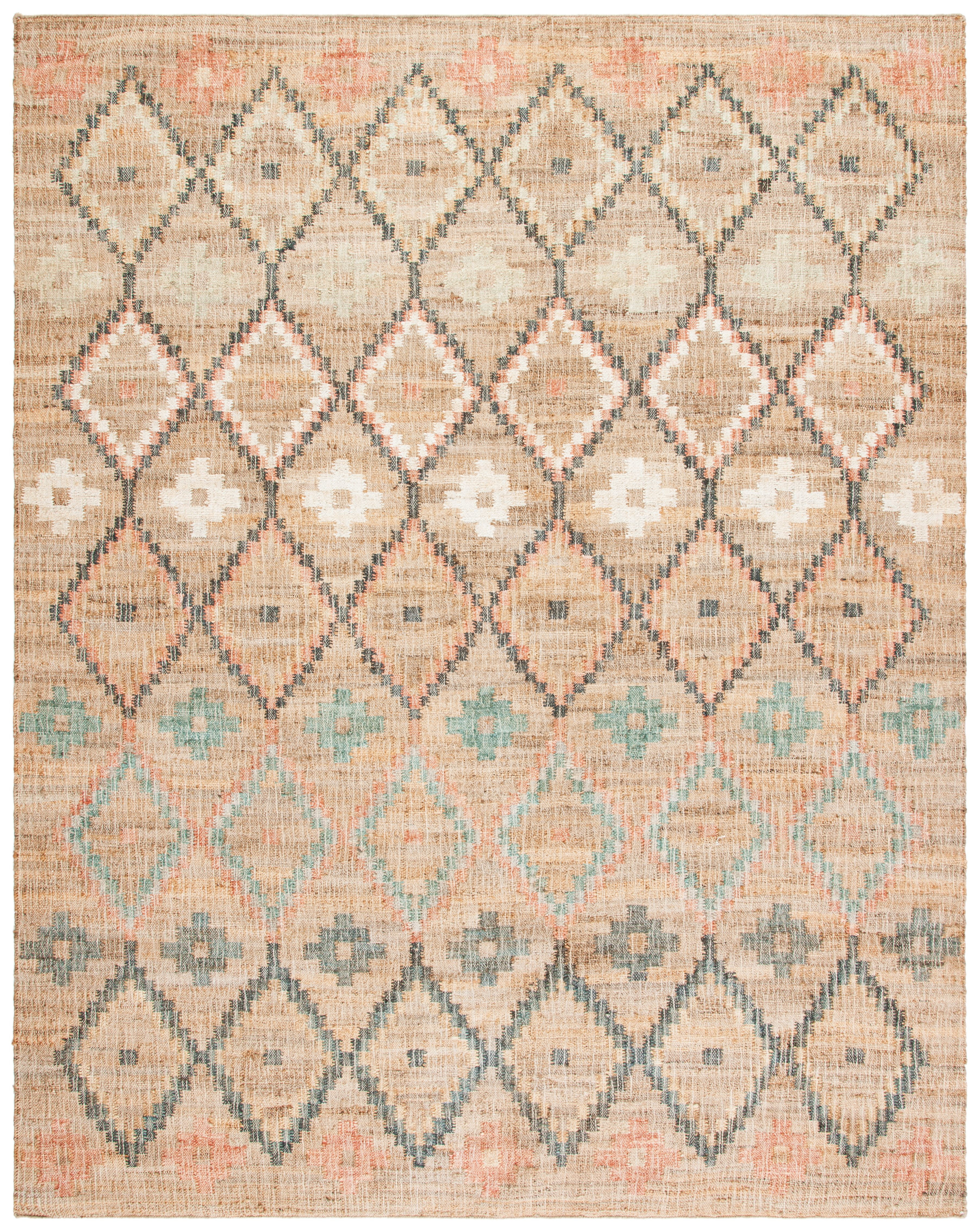 SAFAVIEH Kilim Mendoza Geometric Area Rug, Natural/Blue, 10' x 14'