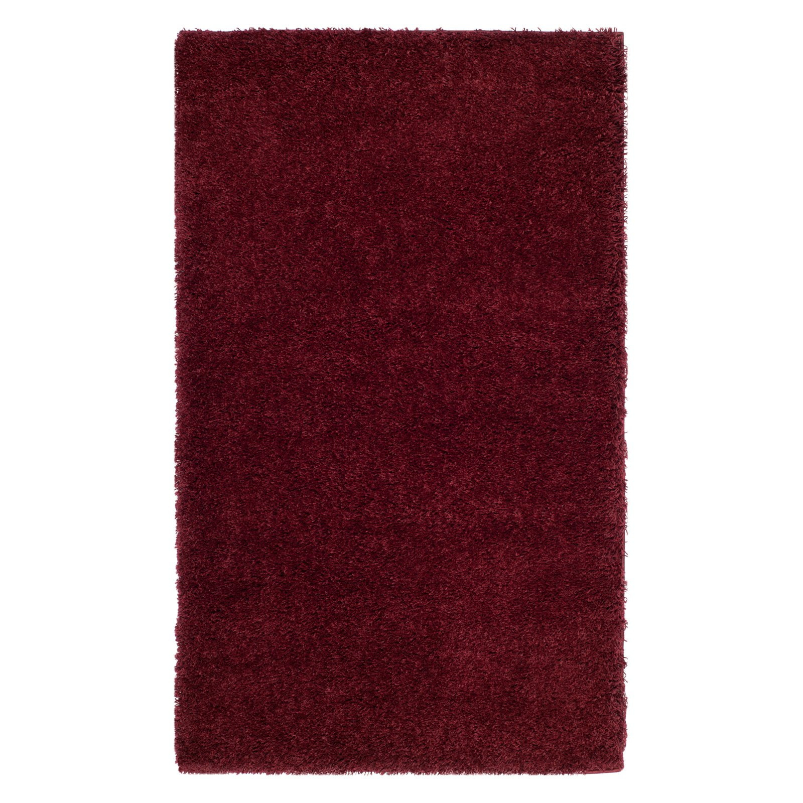California Shag SG151 Power Loomed Indoor Accent Rug - Maroon - 4'x4' - Safavieh