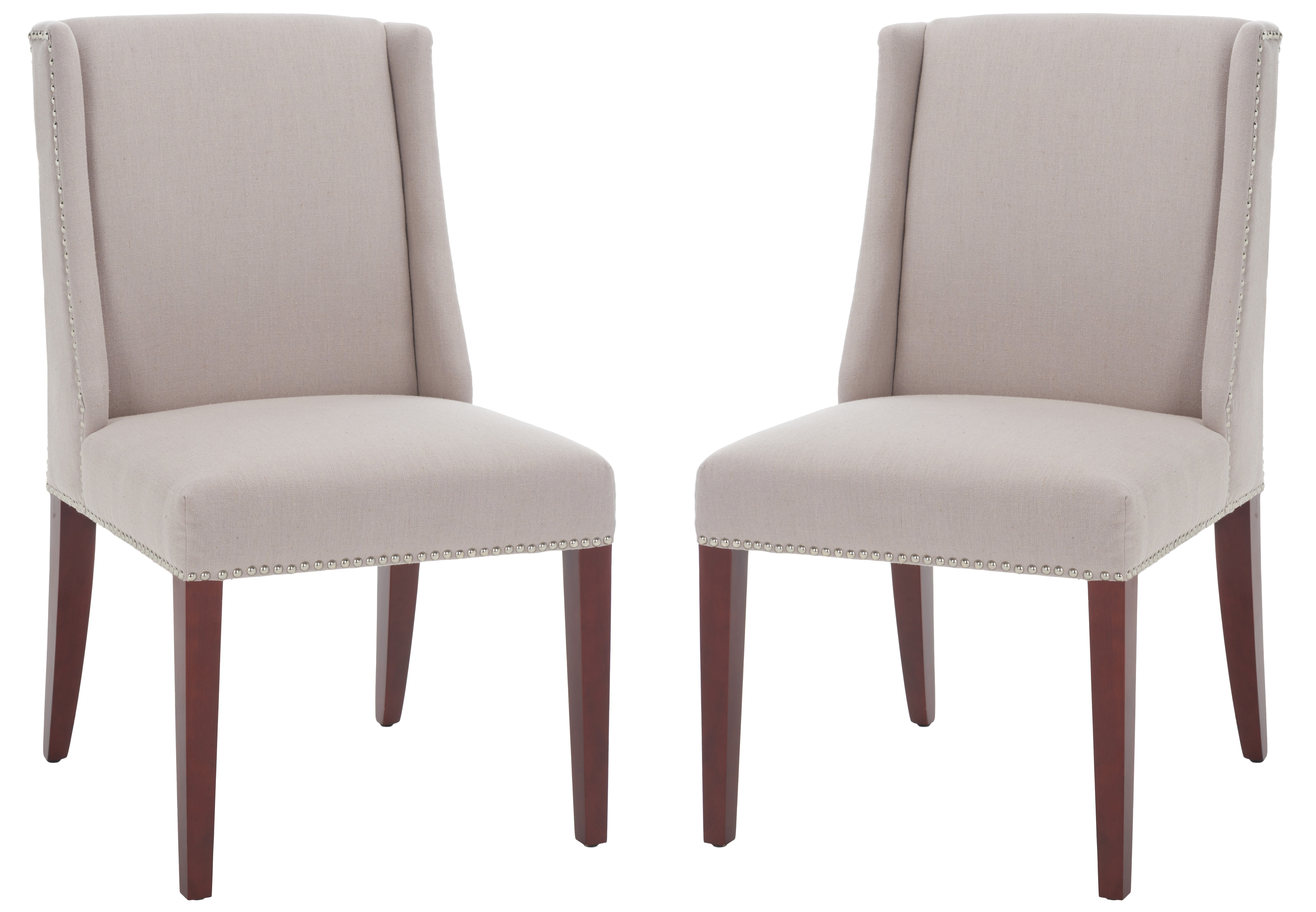 SAFAVIEH Lauren Contemporary Linen Solid Dining Side Chair, Taupe (Set of 2)