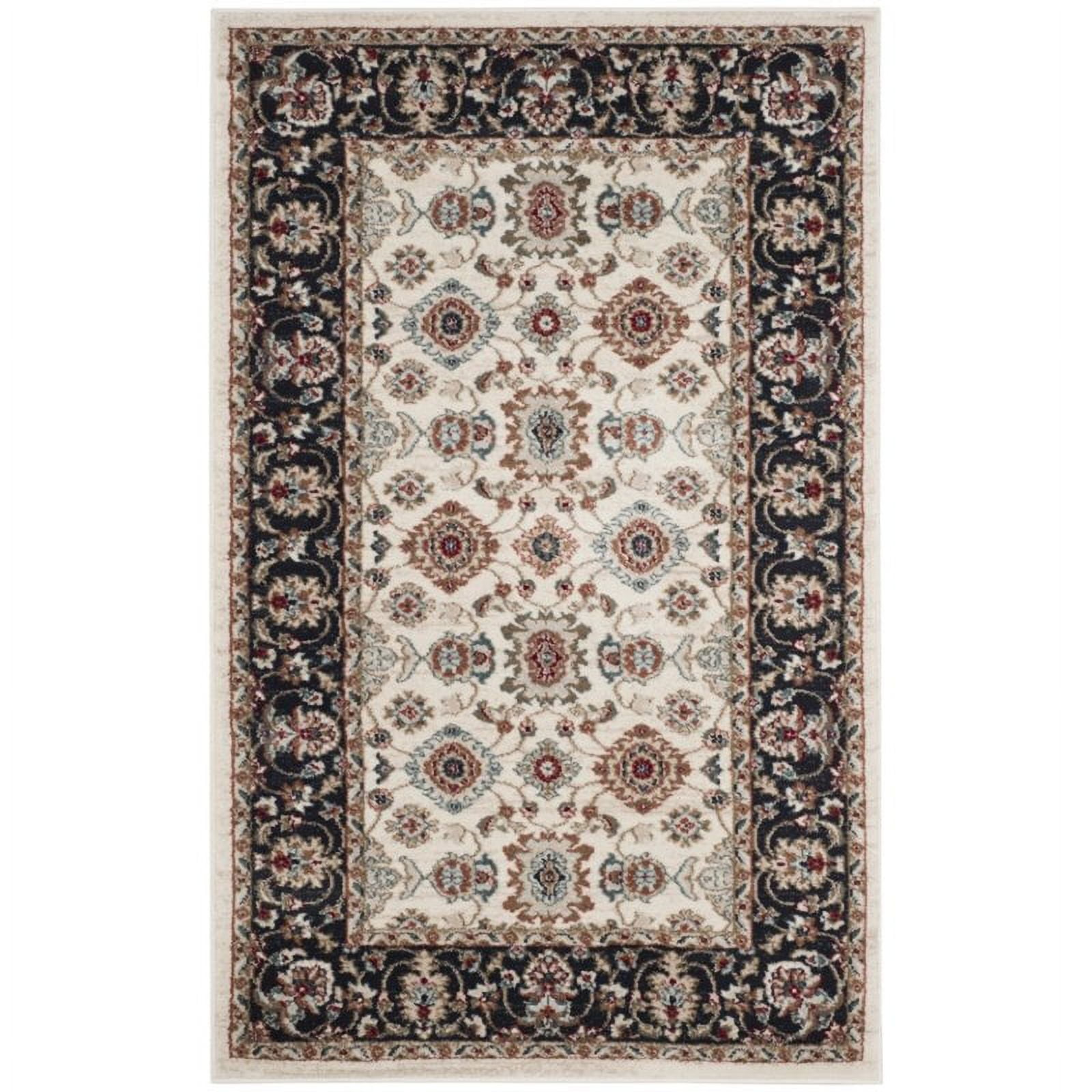 Lyndhurst LNH332 Power Loomed Accent Rug - Cream/Navy - 3'3"x5'3" - Safavieh.