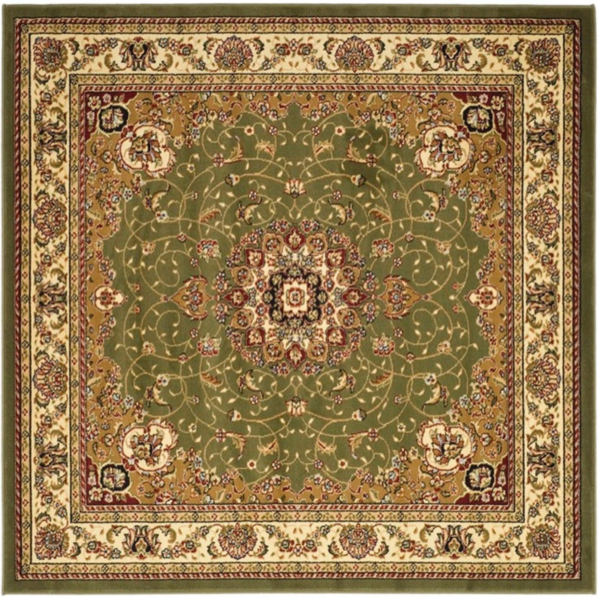 SAFAVIEH Lyndhurst Gabriella Traditional Bordered Area Rug, Sage/Ivory, 10' x 10' Square