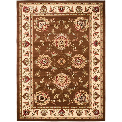 Lyndhurst LNH555 Power Loomed Area Rug - Brown/Ivory - 6'7"x9'6" - Safavieh.