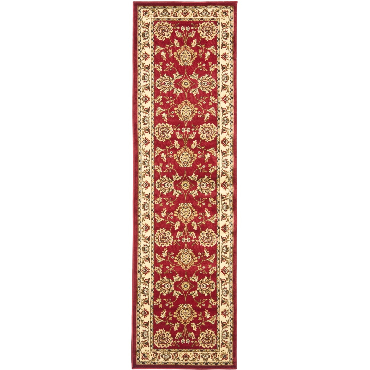 SAFAVIEH Lyndhurst Manuel Traditional Border Runner Rug, Red/Ivory, 2'3" x 8'