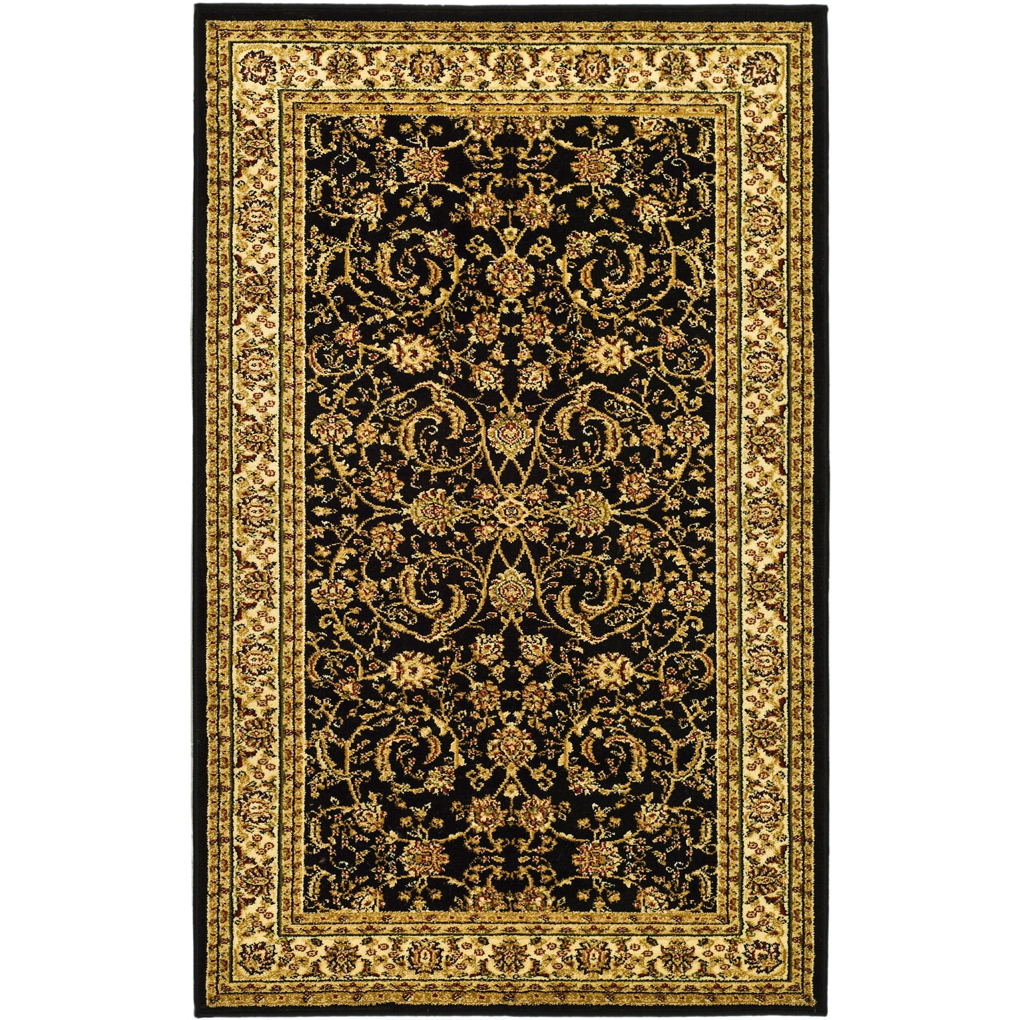 Lyndhurst LNH219 Power Loomed Accent Rug - Black/Ivory - 3'3"x5'3" - Safavieh.