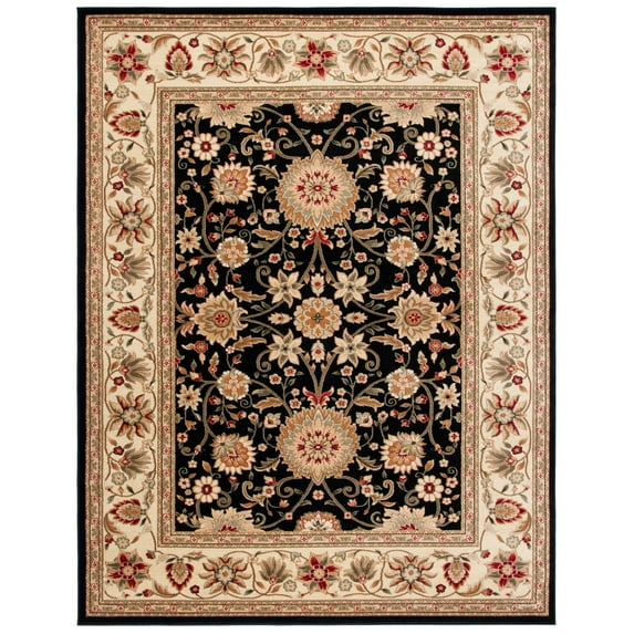 SAFAVIEH Lyndhurst Victoria Floral Area Rug, Black/Ivory, 11' x 15'