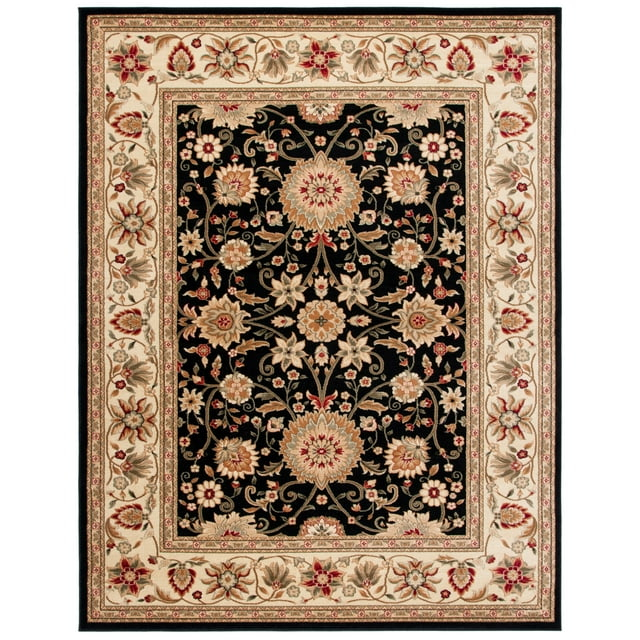 SAFAVIEH Lyndhurst Victoria Floral Area Rug, Black/Ivory, 11' x 15'