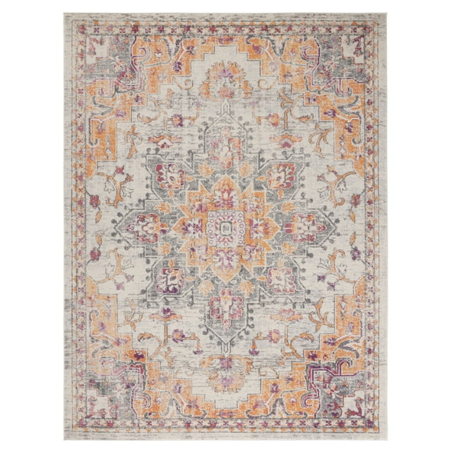 SAFAVIEH Madison Dalia Vintage Traditional Area Rug, Beige/Orange, 9' x 12'
