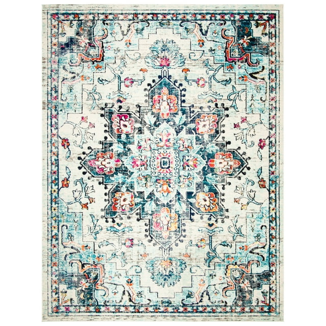 SAFAVIEH Madison Dalia Oriental Area Rug, Cream/Blue, 10' x 14'