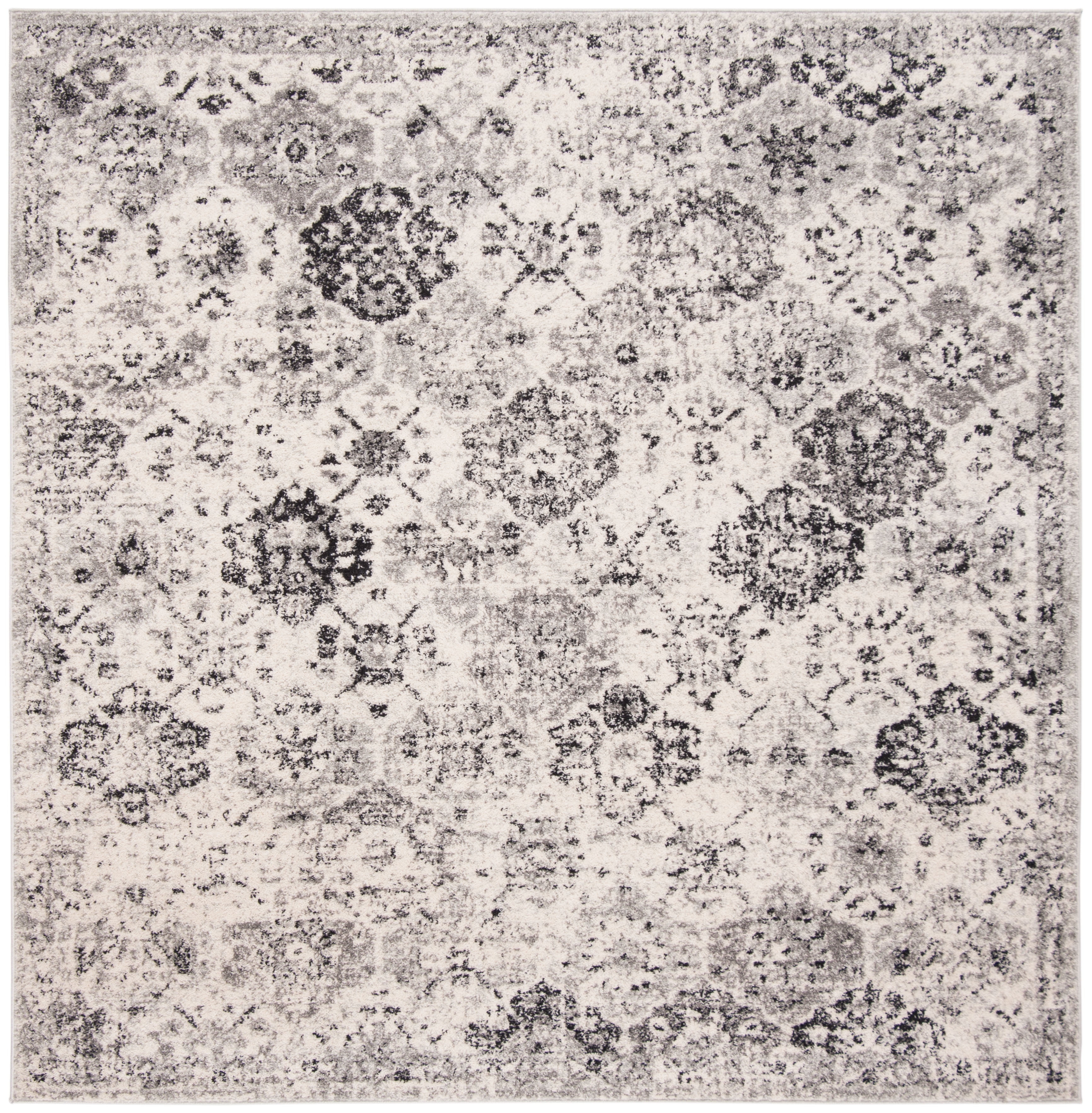 SAFAVIEH Madison Judith Distressed Area Rug, Silver/Grey, 11' x 11' Square