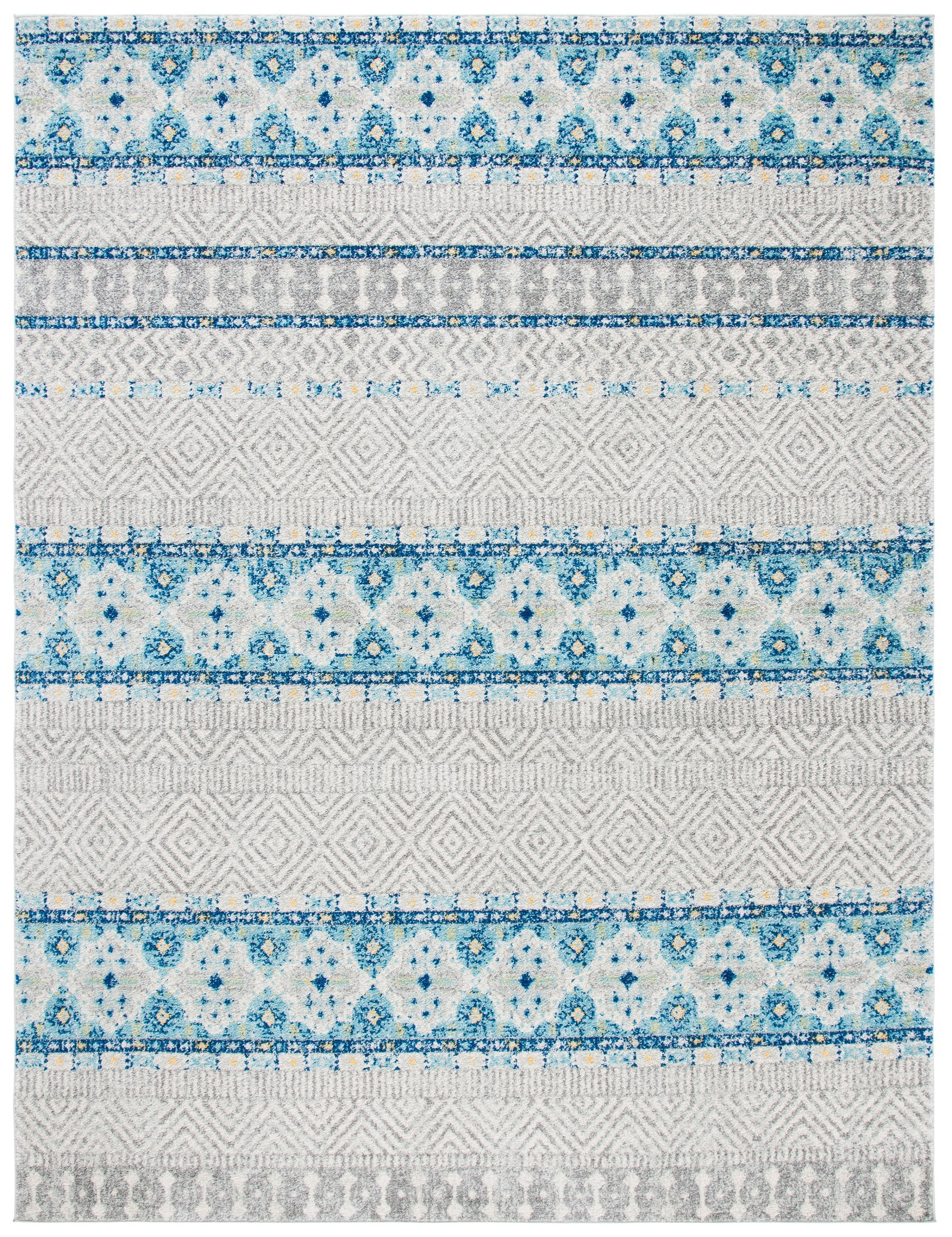 SAFAVIEH Madison Kandace Abstract Area Rug, Grey/Turquoise, 10' x 14'