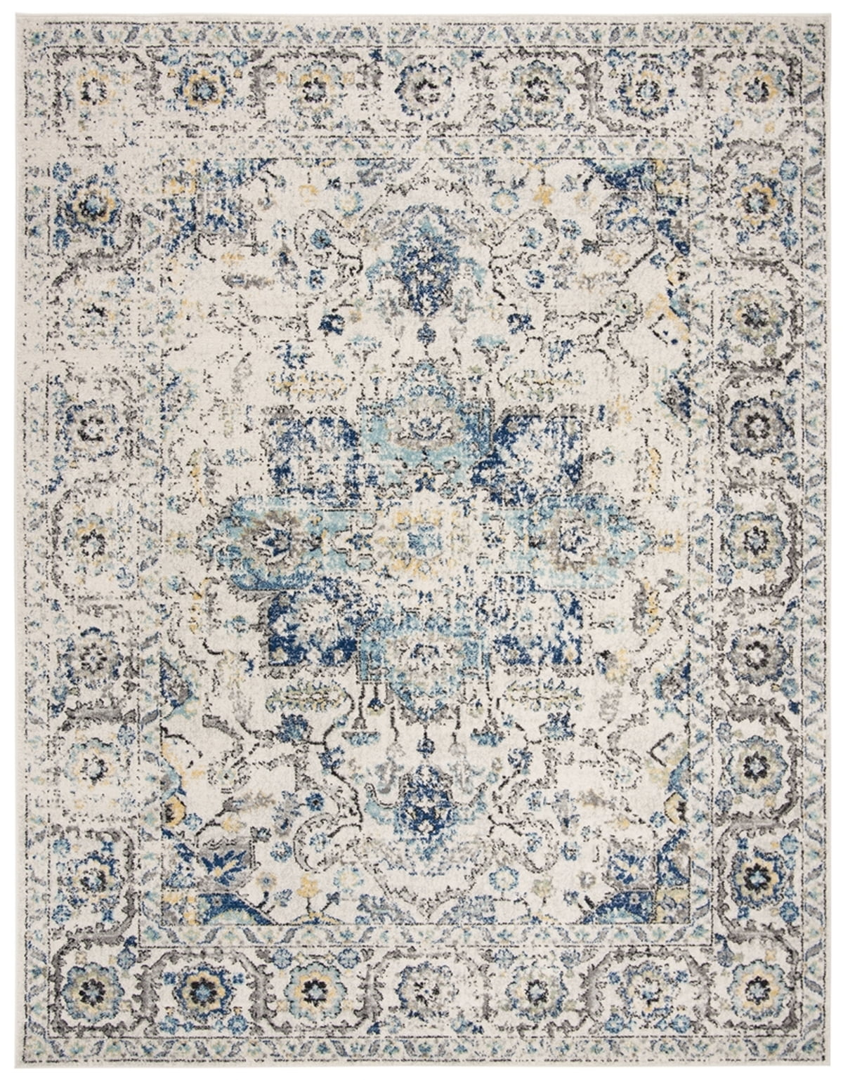 SAFAVIEH Madison Katina Traditional Area Rug, Turquoise/Ivory, 12' x 18'