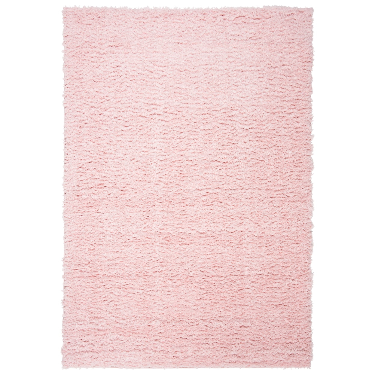 SAFAVIEH Madrid Miah Solid Plush Polyester Shag Area Rug, Blush, 4' x 6'
