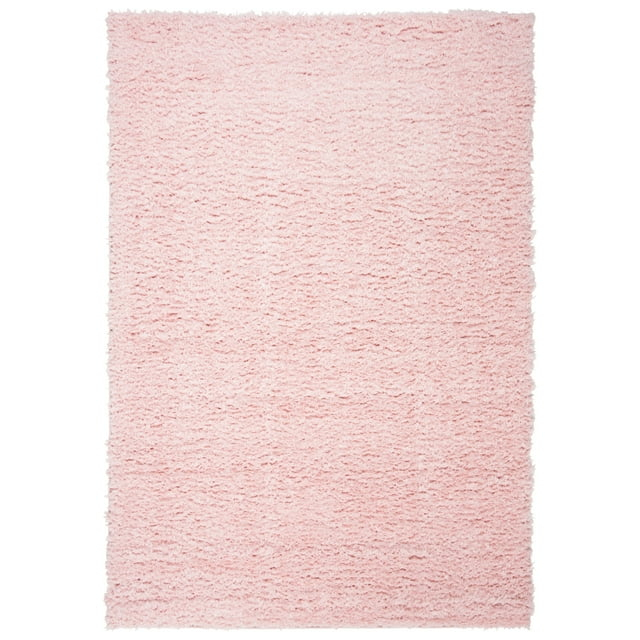 SAFAVIEH Madrid Miah Solid Plush Polyester Shag Area Rug, Blush, 4' x 6'