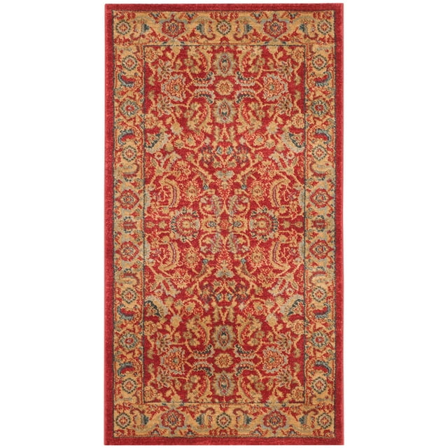 Mahal MAH699 Power Loomed Indoor Accent Rug - Red/Natural - 2'2"x4' - Safavieh.