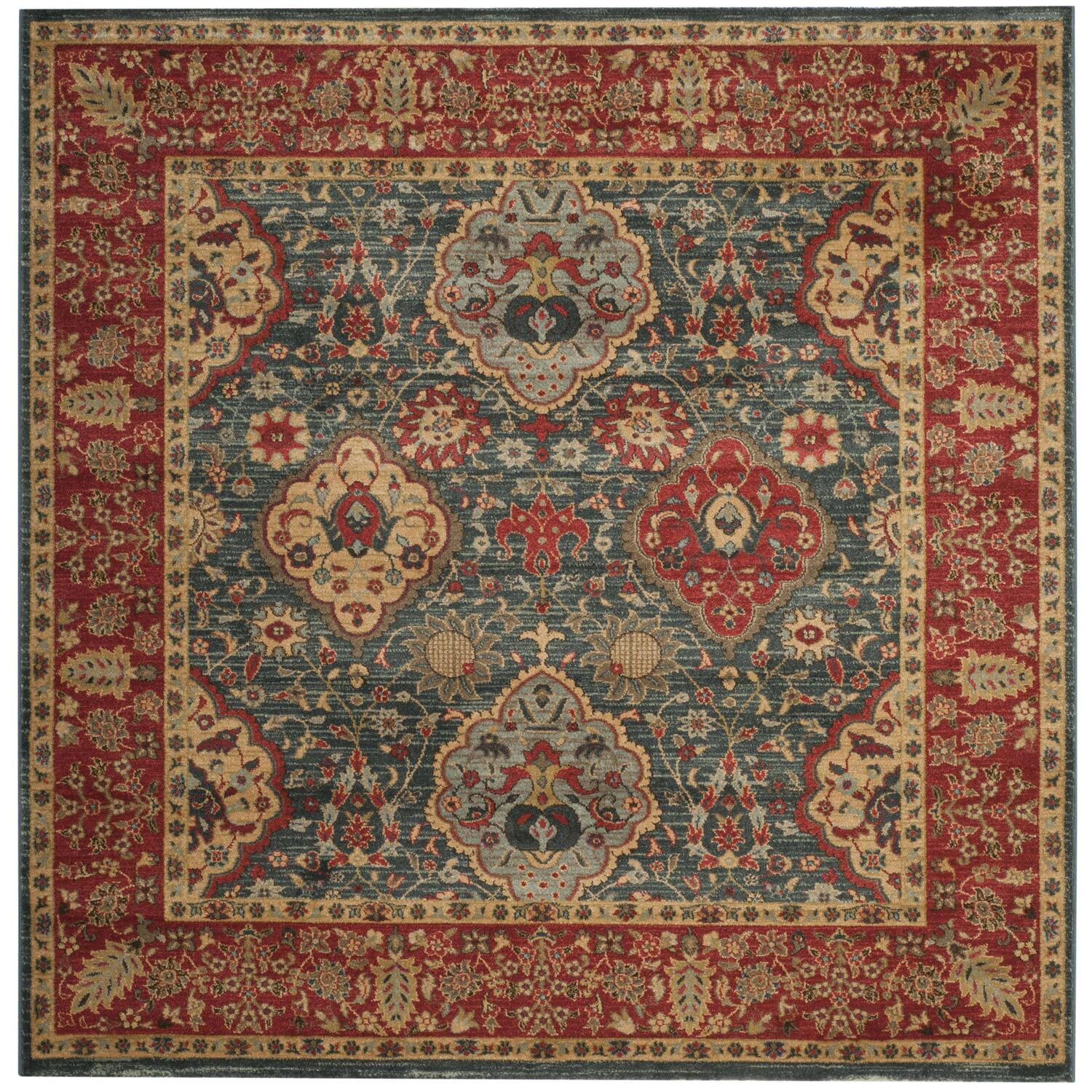 Mahal MAH655 Power Loomed Indoor Area Rug - Navy/Red - 6'7"x6'7" - Safavieh.