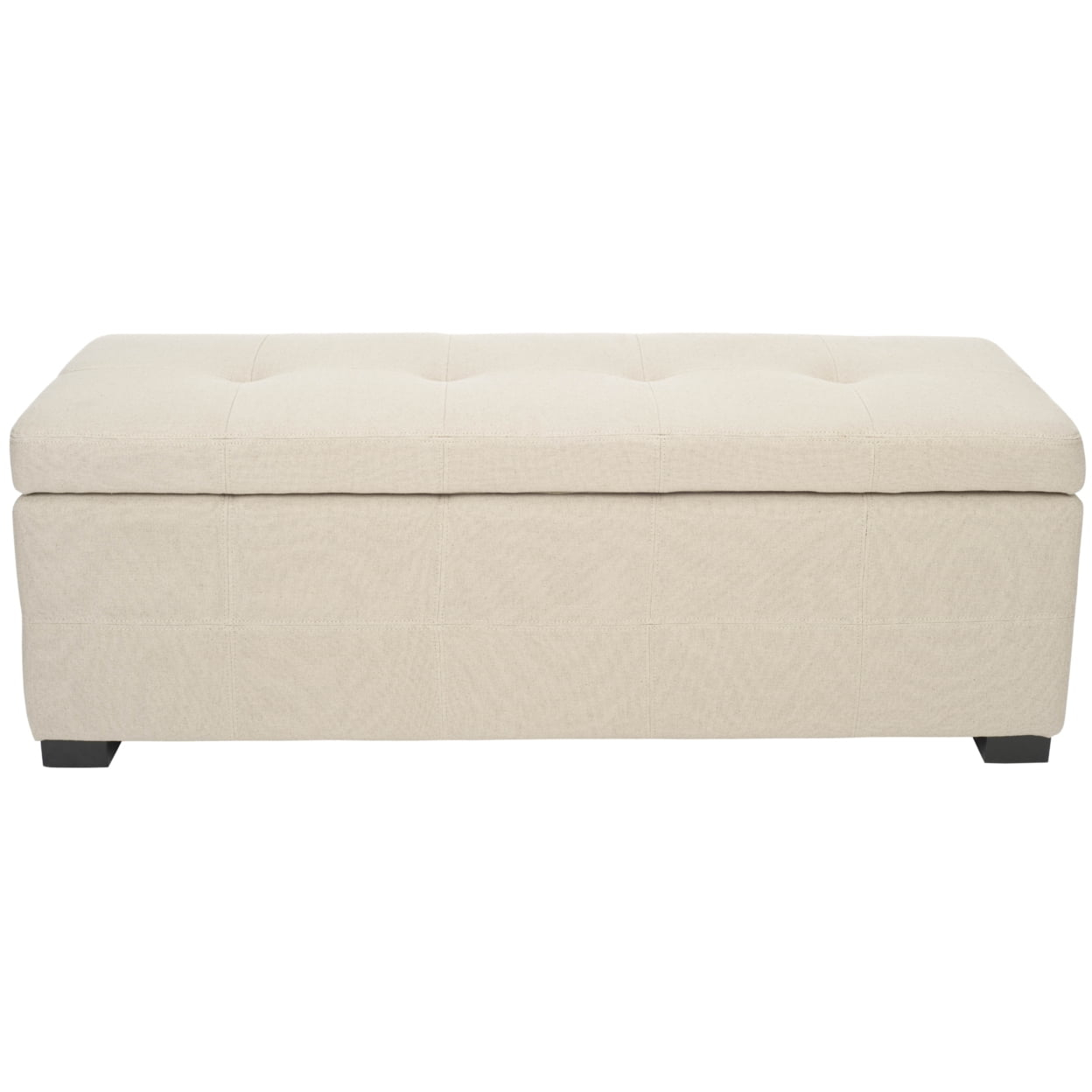 Maiden Tufted Storage Bench Large - Taupe - Safavieh