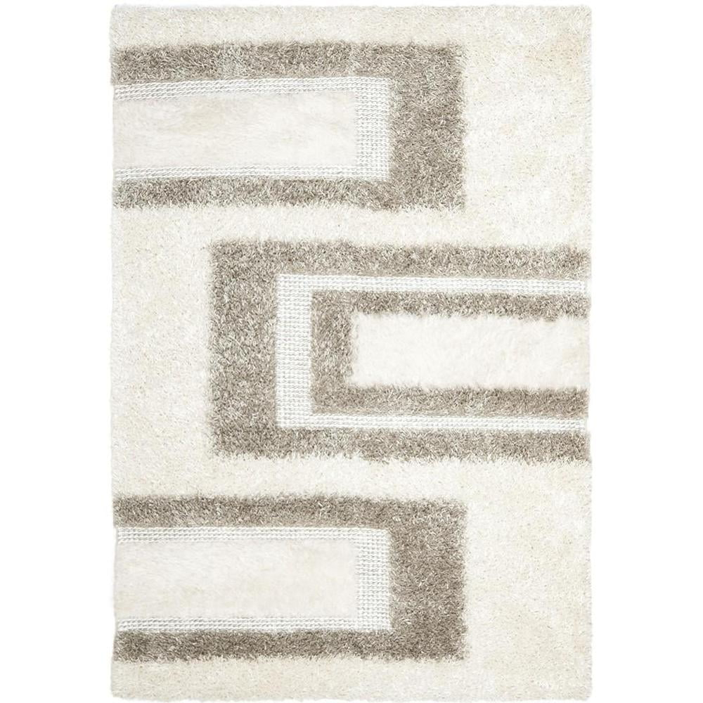 SAFAVIEH Manhattan Jacinda Geometric Area Rug, White/Grey, 6' x 9'
