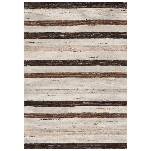 SAFAVIEH Marbella Wardell Striped Area Rug, Brown/Beige, 4' x 6'
