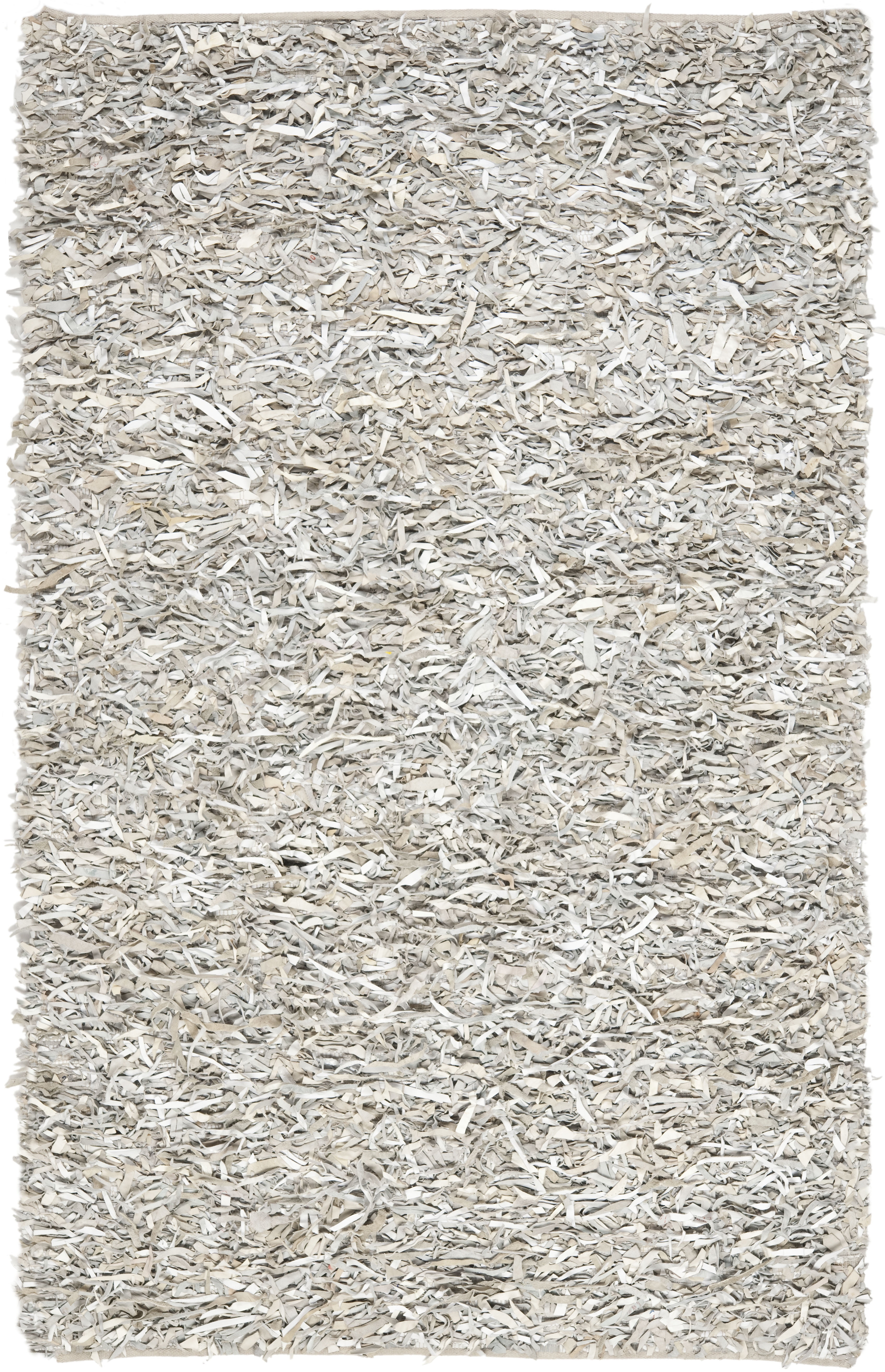 SAFAVIEH Mariam Leather Shag Area Rug, White, 2'3" x 4'