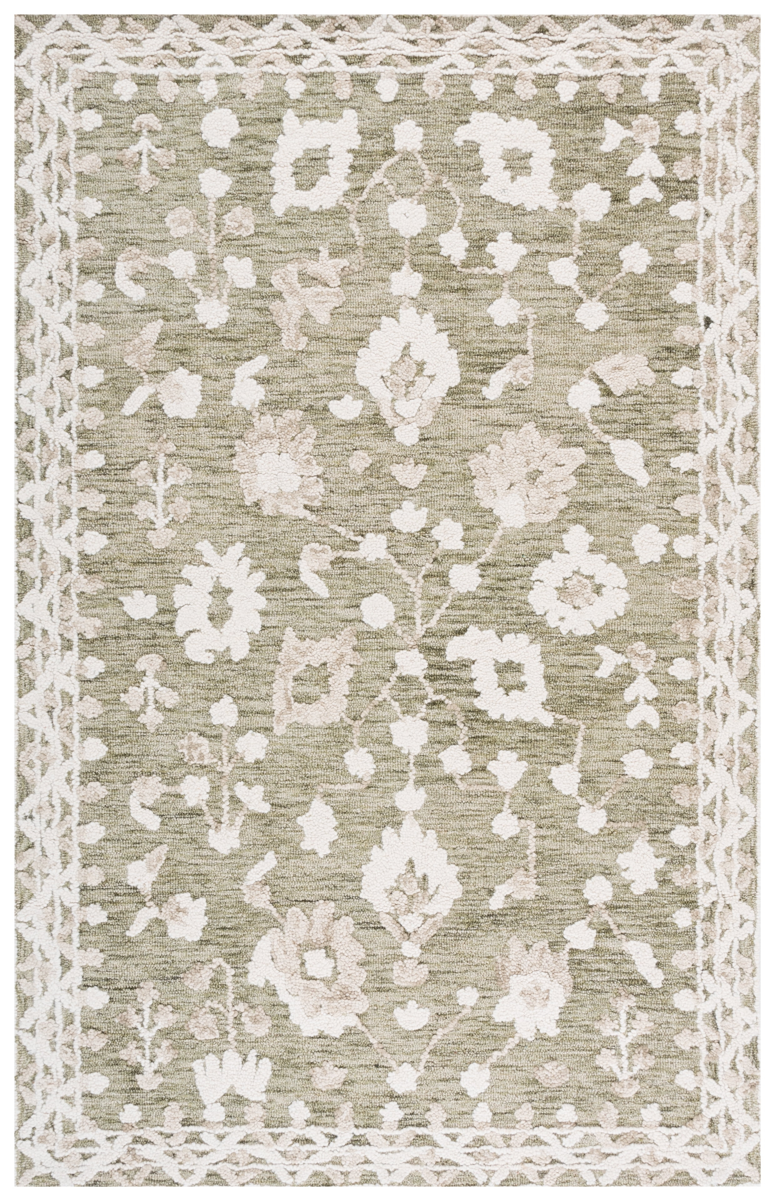 SAFAVIEH Marquee Miah Medallion Area Rug, Green/Ivory, 4' x 6'