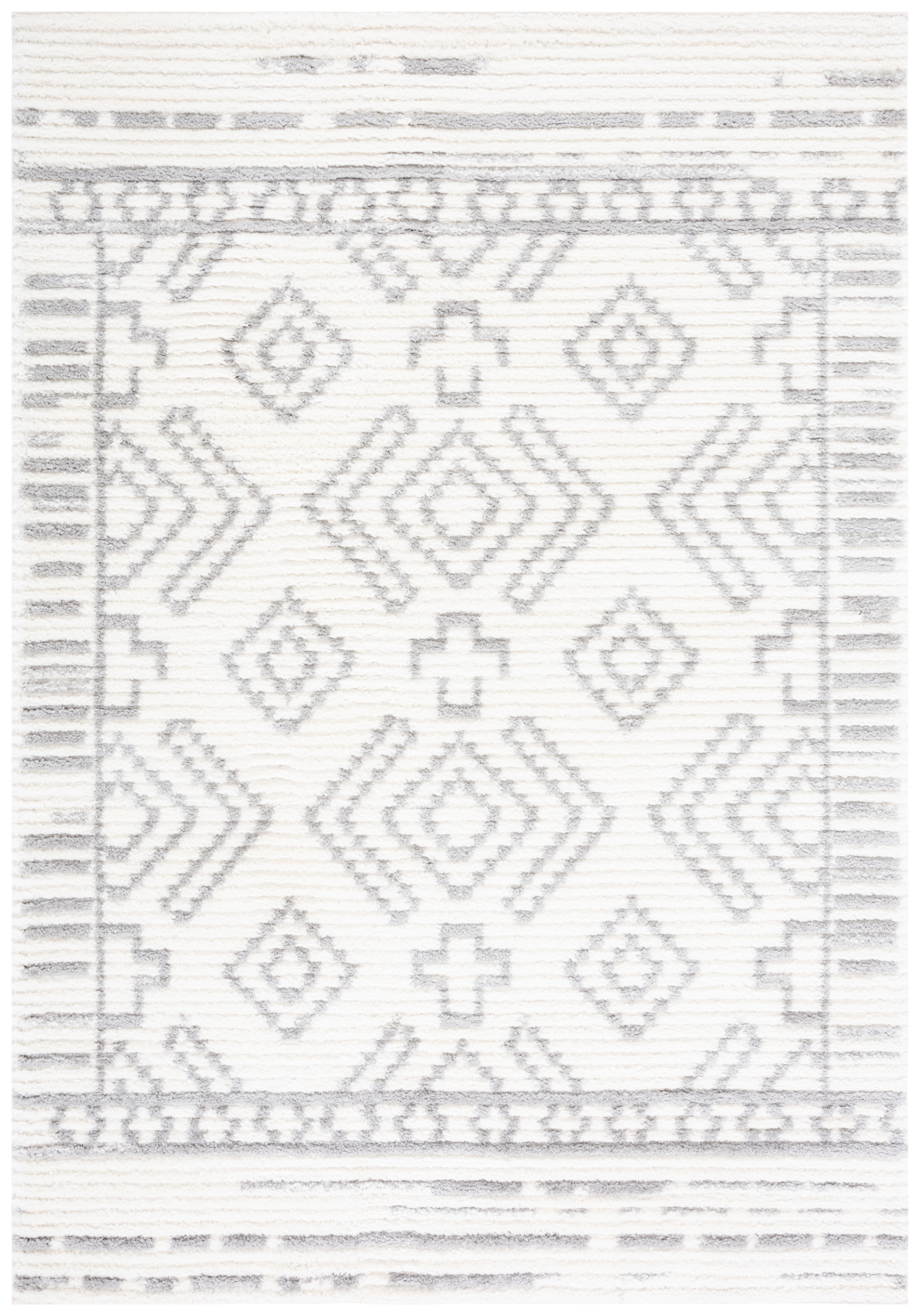SAFAVIEH Marrakesh Kenrick Medallion Polyester Area Rug, Ivory/Grey, 9' x 12'