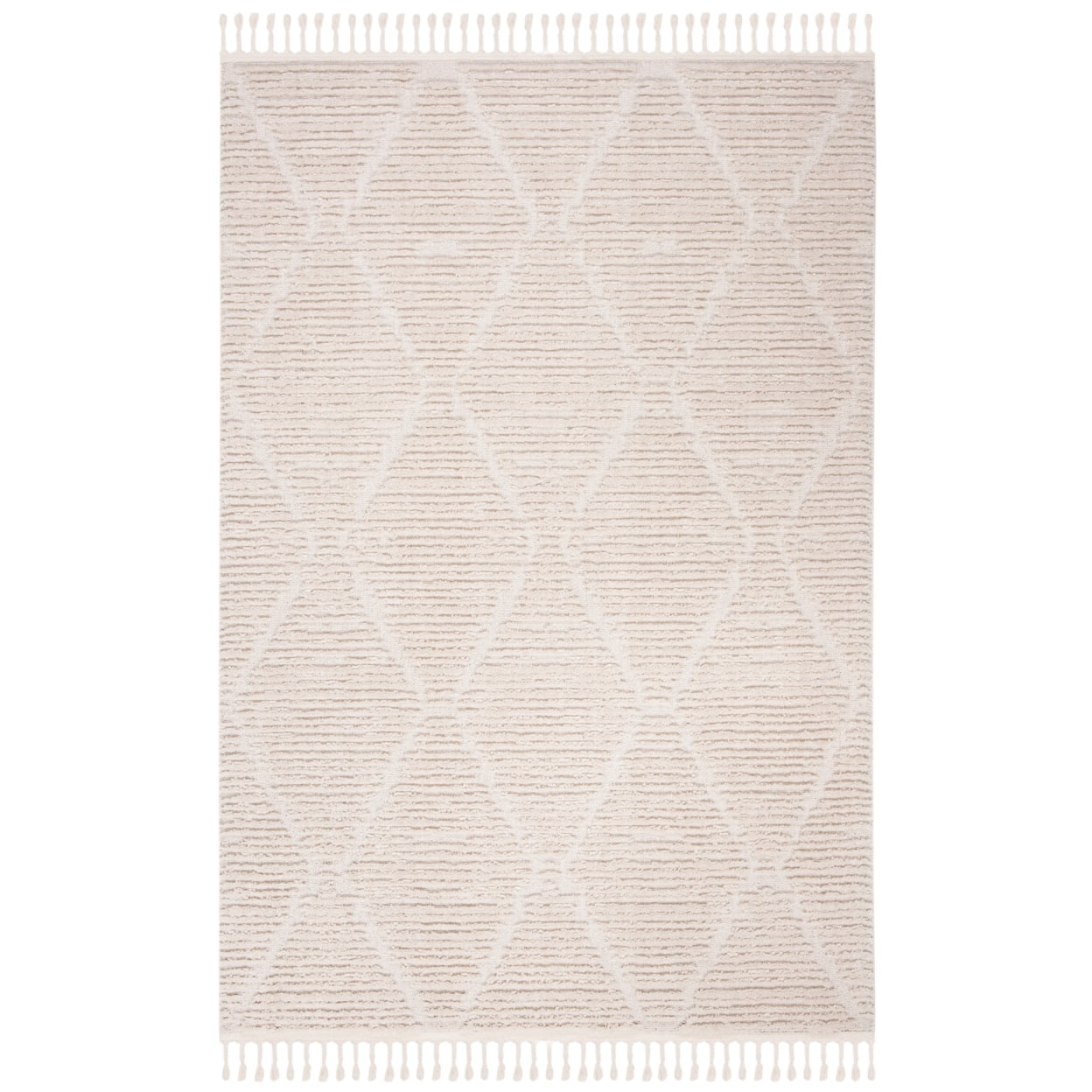 SAFAVIEH Marrakesh Naila Geometric Trellis Polyester Area Rug, Beige, 9' x 12'
